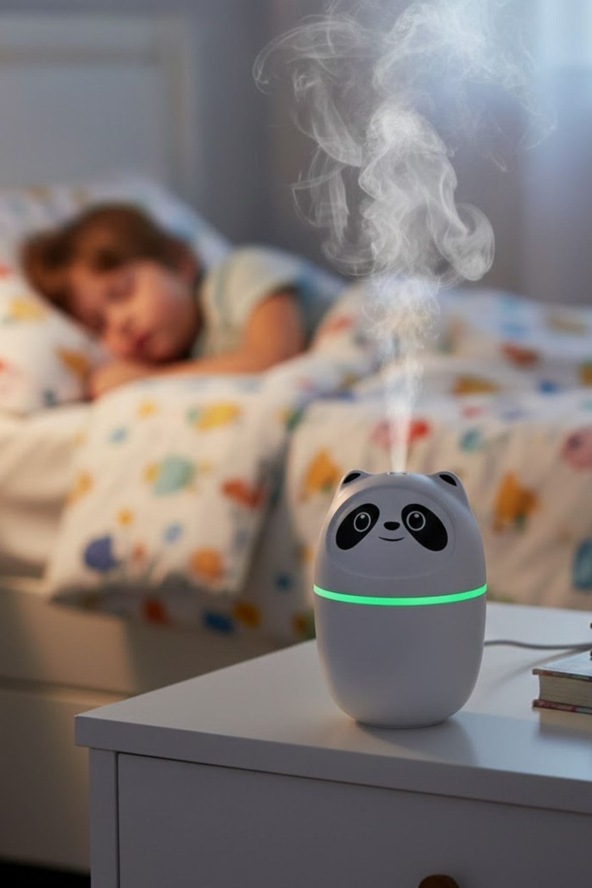 Sevimli Panda Figürlü Hava Nemlendirici – Ultrasonik Soğuk Buhar Makinesi, LED Işıklı Masaüstü Oda Nemlendirici — Veyo — görsel 8
