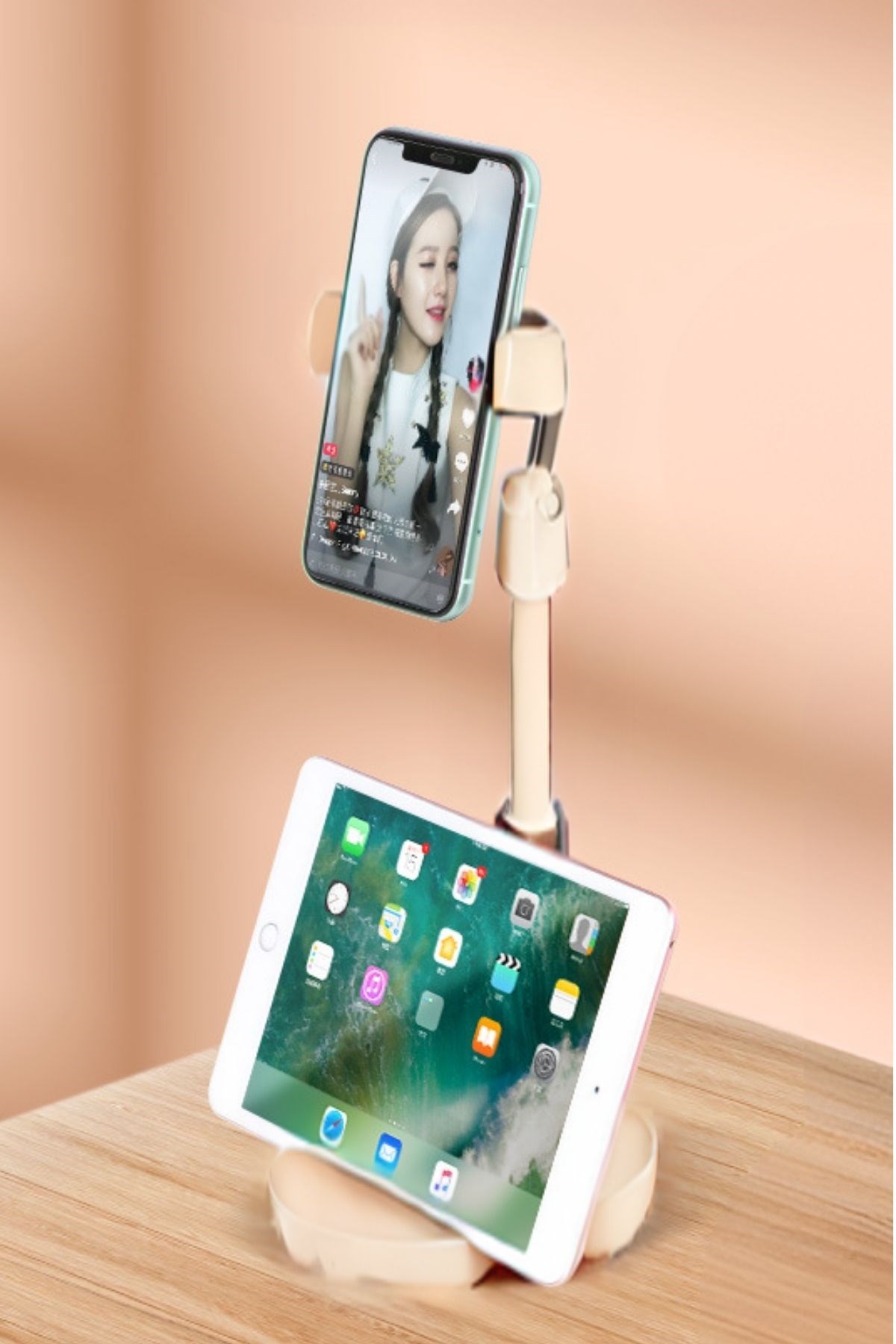 Masa Üstü Tablet ve Telefon Tutucu Plastik Aparat Beyaz Telefon Standı — Veyo — görsel 8