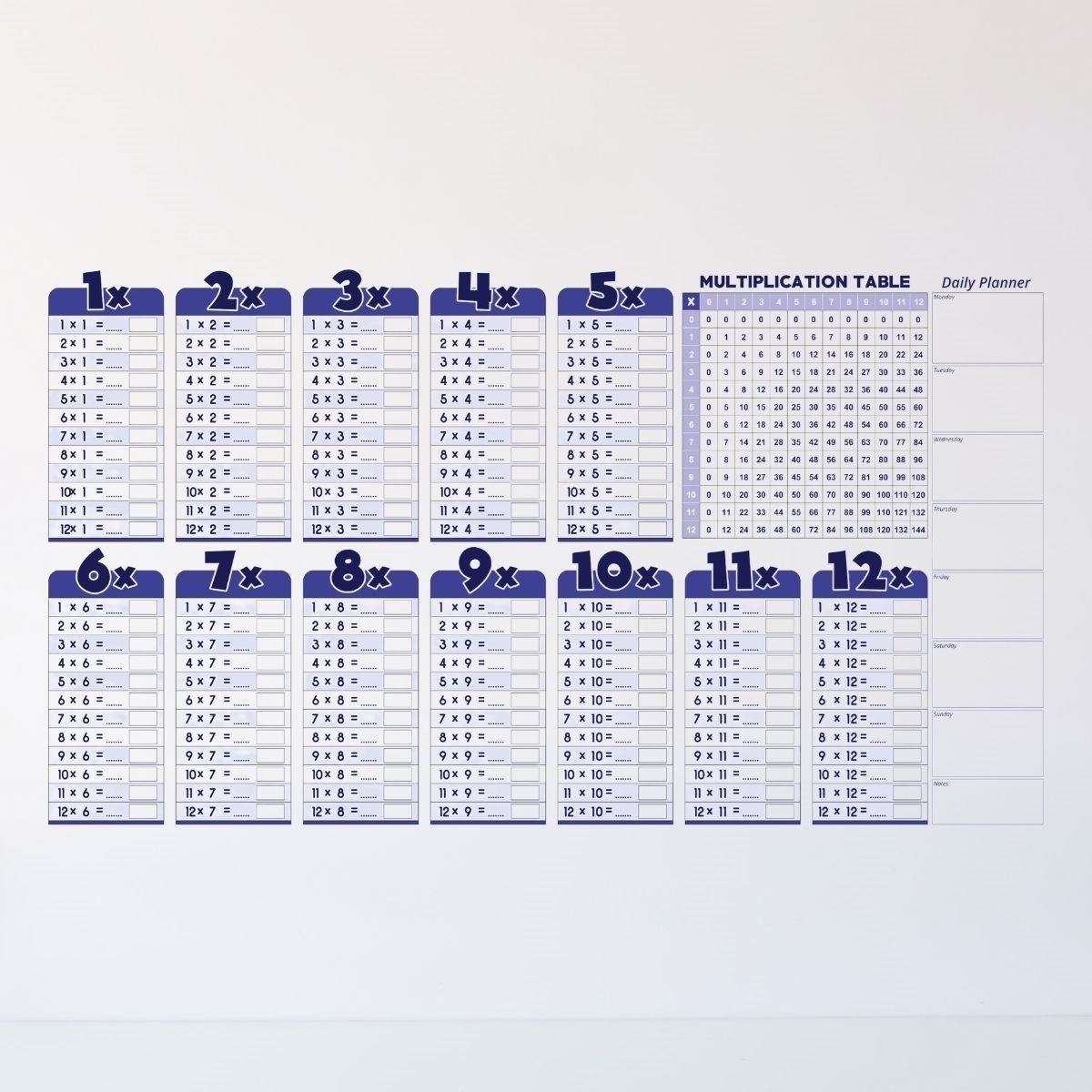 Statik Akıllı Kağıt Ingilizce Çarpım Tablosu 100x56 Cm — Veyo — görsel 5
