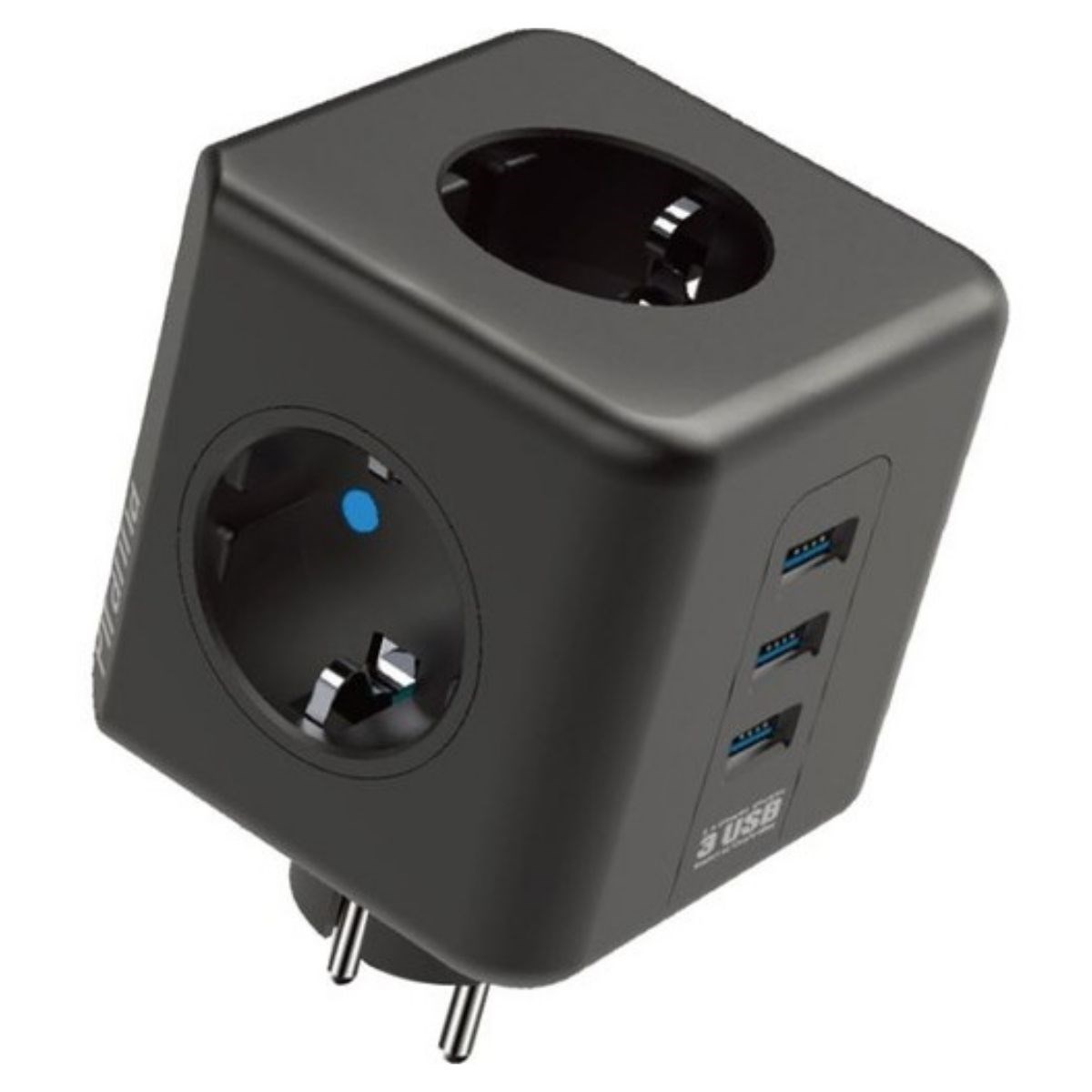Isıya Dayanıklı Termal Akım Korumalı ve Çocuk Korumalı 3 Priz Girişli 3 USB Girişli Küp Priz — Veyo — görsel 2