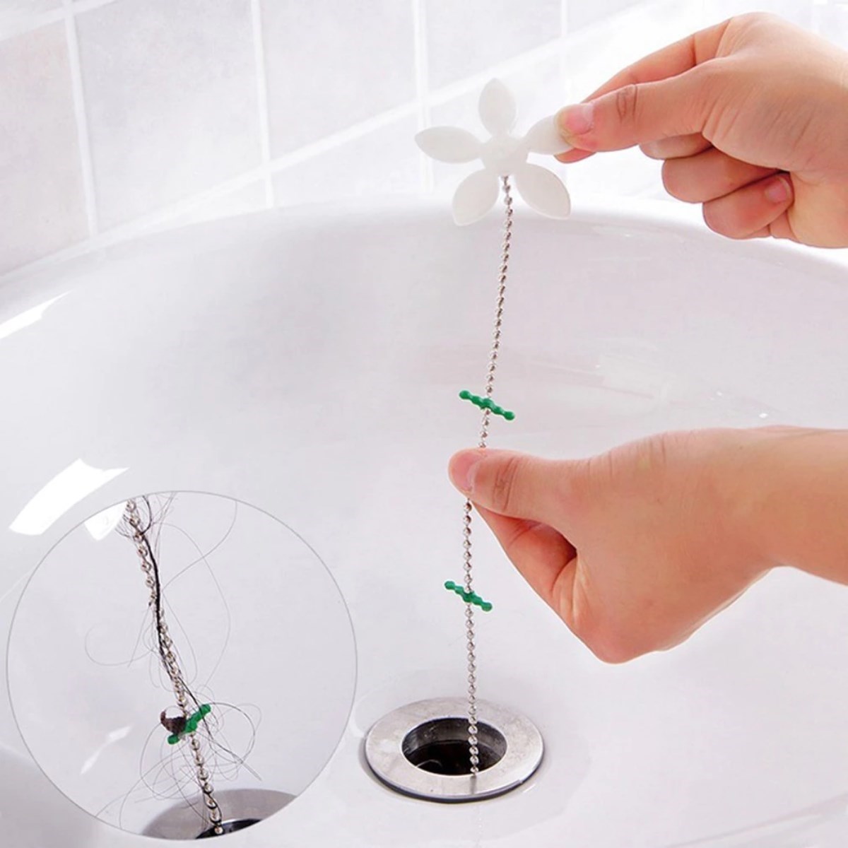 Pratik Banyo Küvet Lavabo Gideri Tıkanma Önleyici Plastik Aparat — Veyo — görsel 2