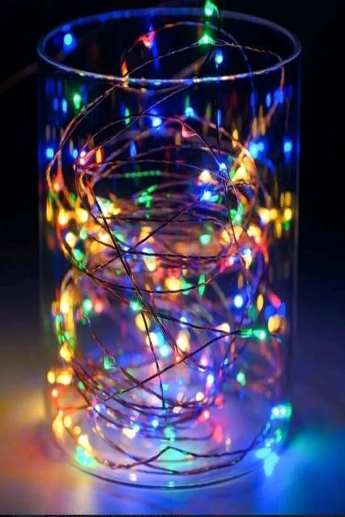 Pilli Renkli Peri Led Işık Dekoratif Aydınlatma 5 Metre RGB Led — Veyo — görsel 5