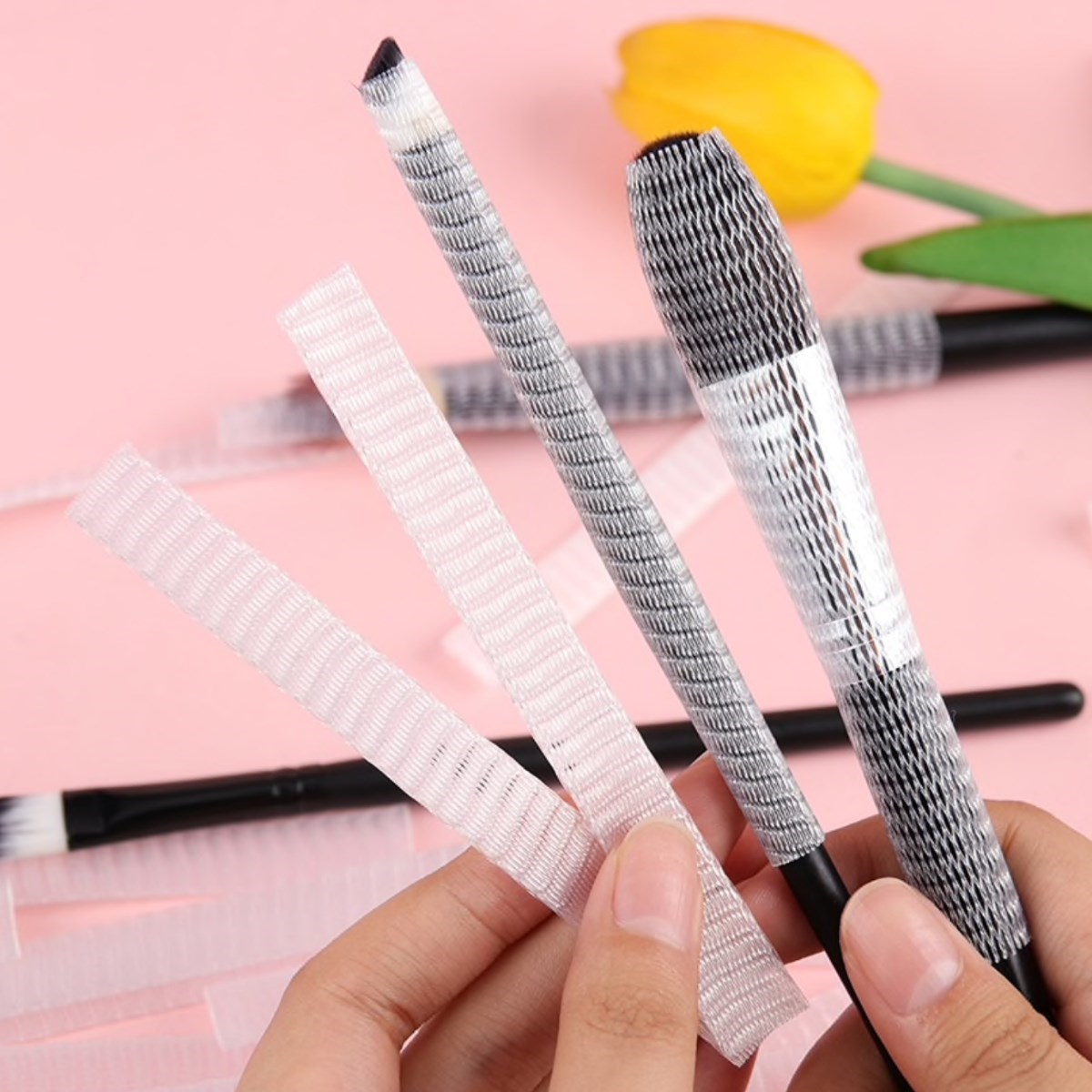 Makyaj Far Allık Kontür Eyeliner Fırça Malzemeleri Ürünleri Koruyucu File Kapak Örgü Kılıf S — Veyo