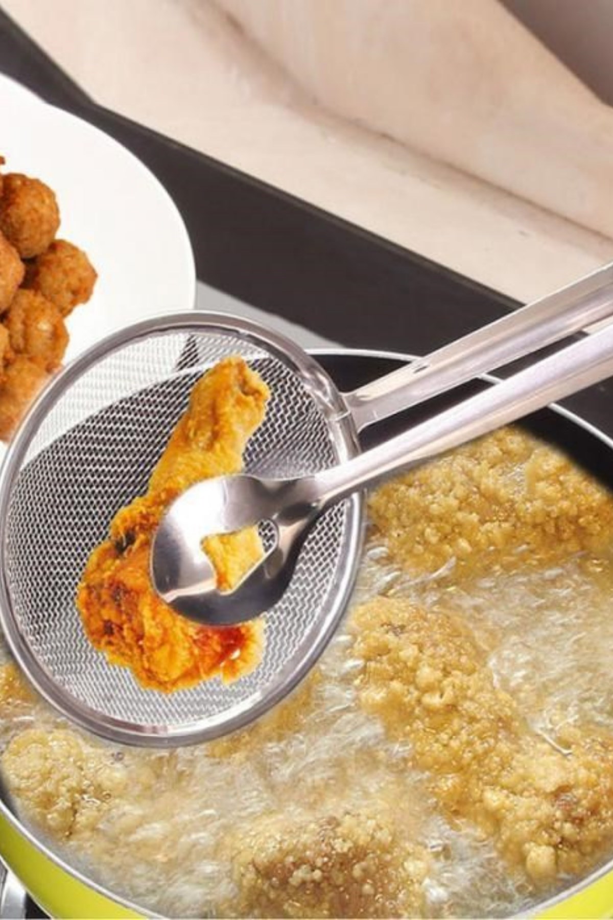 BUFFER® Çok Amaçlı Süzgeçli Paslanmaz Metal Haşlama Ve Kızartma Maşası — Atasan — görsel 7