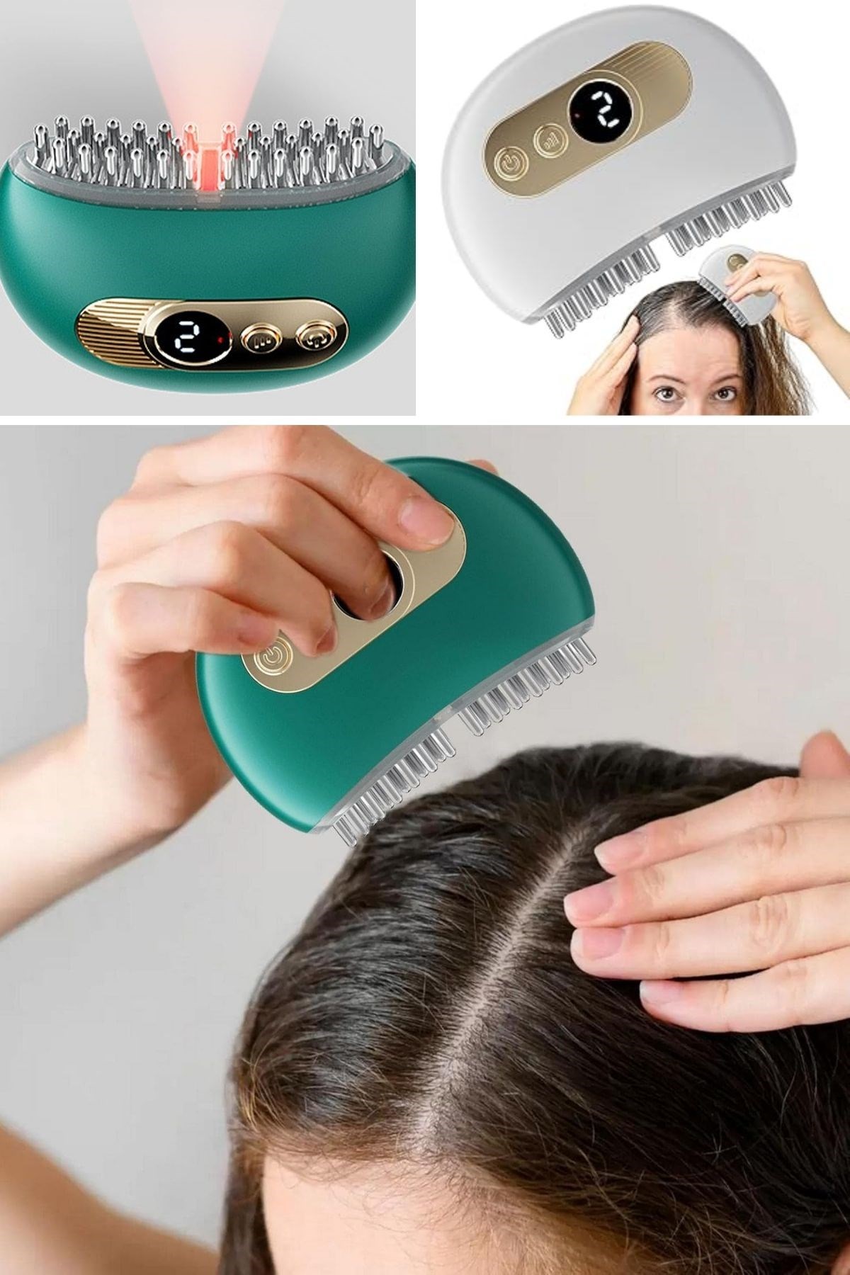 BUFFER® 1 Adet Akıllı Elektrik Akımlı EMS Titreşimli Masaj Tarağı Kademeli Yüz Masaj Aleti Aparatı