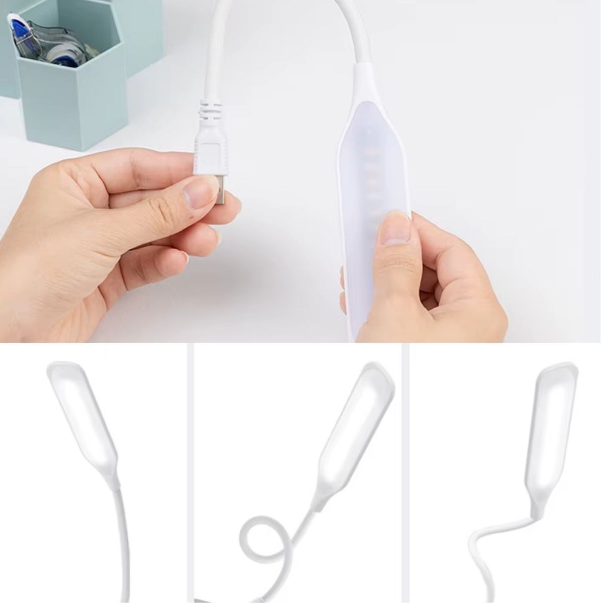 USB Girişli 14 Ledli 3 Kademeli Dokunmatik Masa/Kitap Okuma Lambası Ledi Beyaz — Veyo — görsel 3