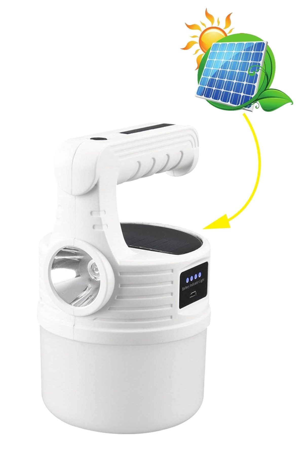 LED Güneş Enerjili Kamp Lambası–2000 Lümen Süper Parlak, 5 Aydınlatma Modlu,USB ile Şarj Edilebilir Dış Mekan,Asılabilir Torch El Feneri — Veyo — görsel 7