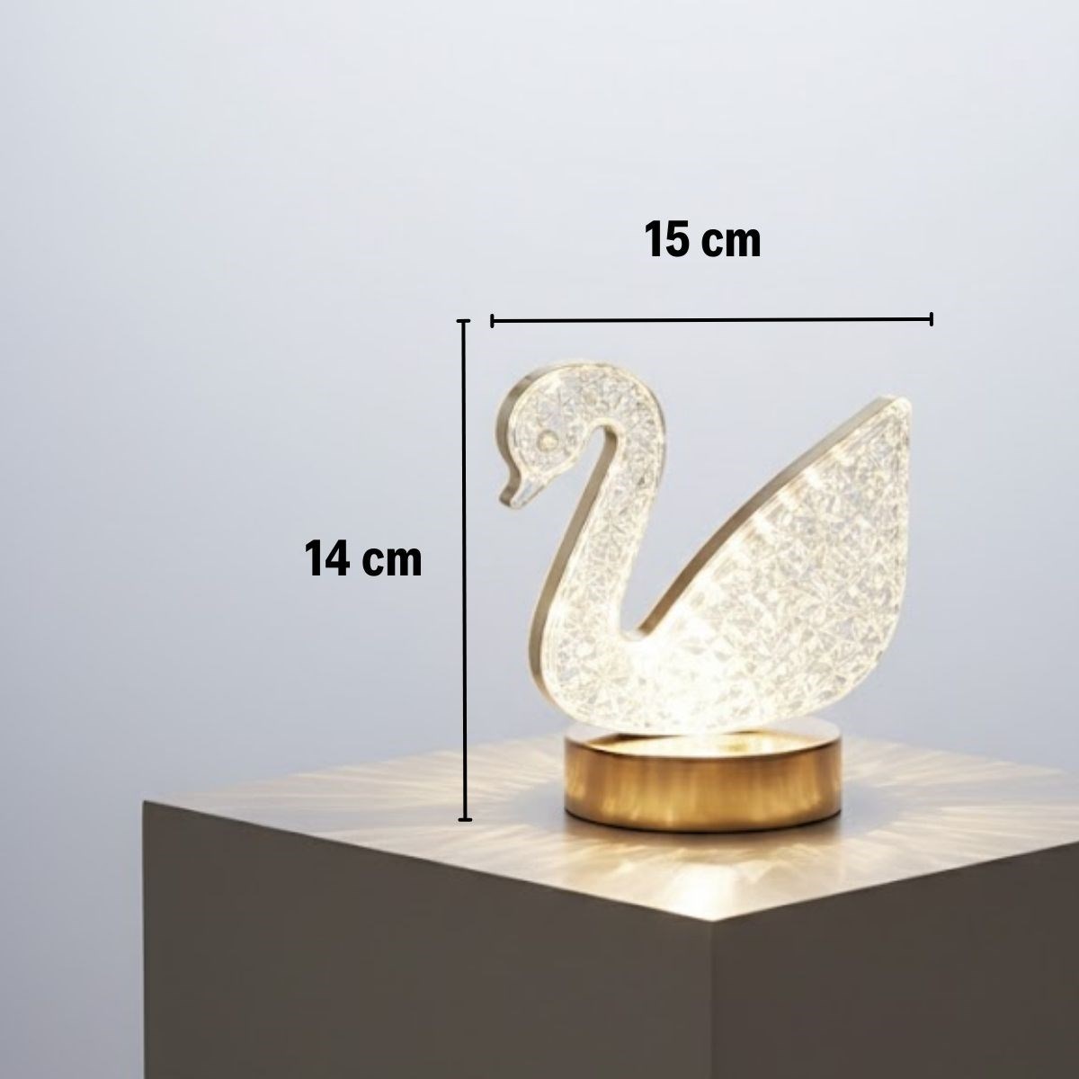Kuğu Model Kristal LED Masa Lambası – Dokunmatik, 3 Renk Işık Modlu, Şarjlı Mini Dekoratif Gece Lambası — Veyo — görsel 5