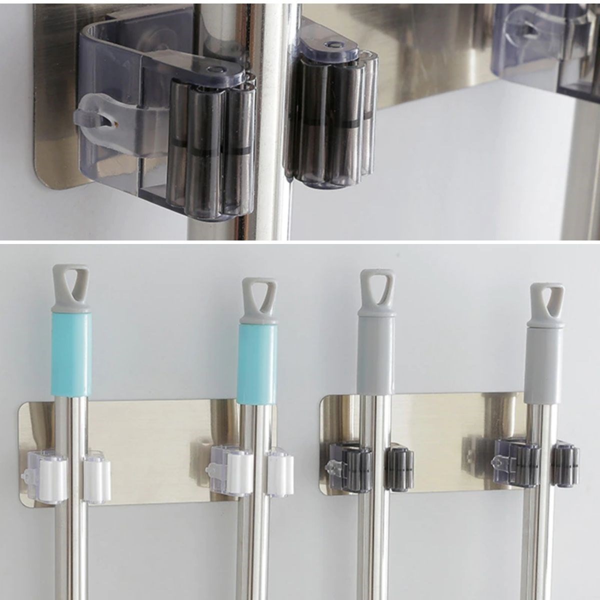 Pratik Organizer 4lü Yapışkanlı Fırça Paspas Mop Fırça Sabitleyici Ergonomik Alet Aparatı — Veyo — görsel 3