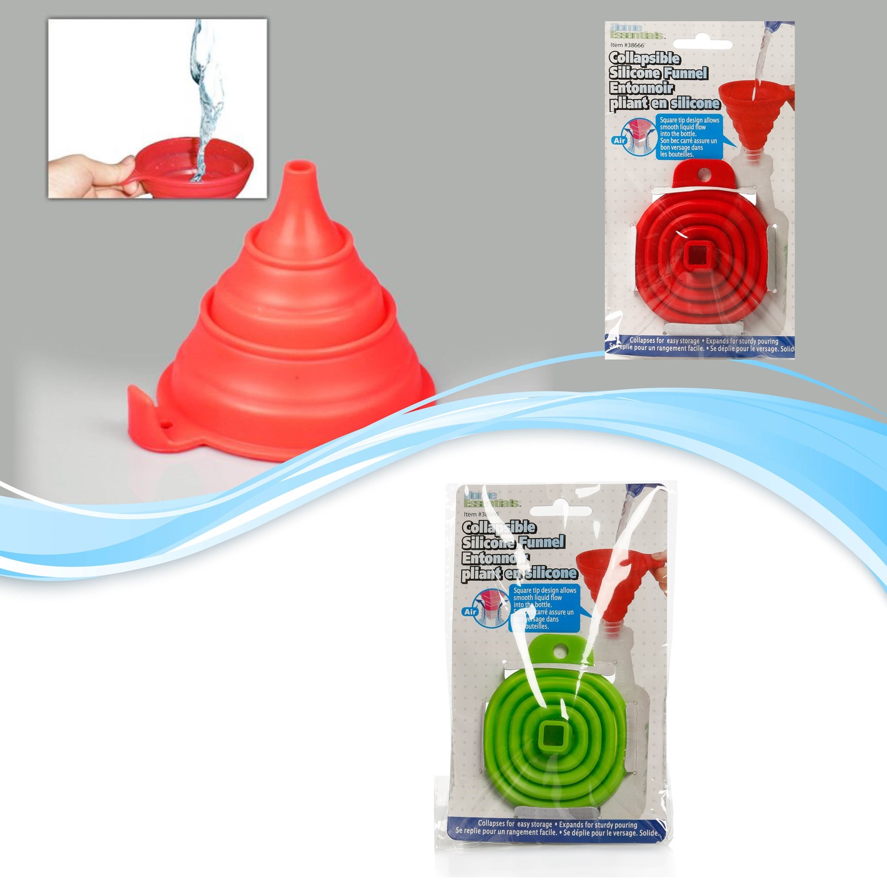 Silicone Folding Funnel Katlanır Huni — Veyo — görsel 2