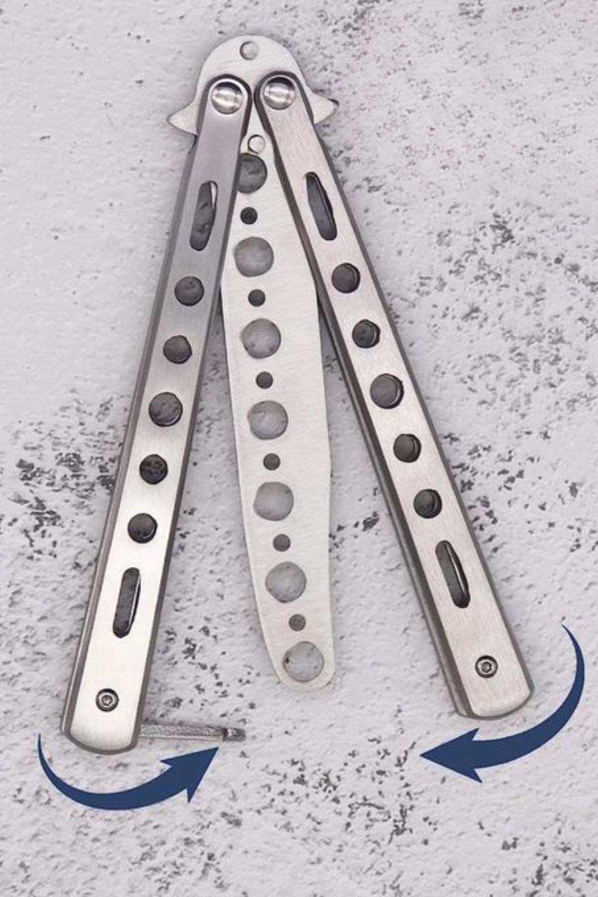 BUFFER® Gri Katlanabilir Paslanmaz Çelik Kelebek Bıçak Tarak Sakal Bıyık Fırçası Profesyonel Saç Kesimi İçin Tarak