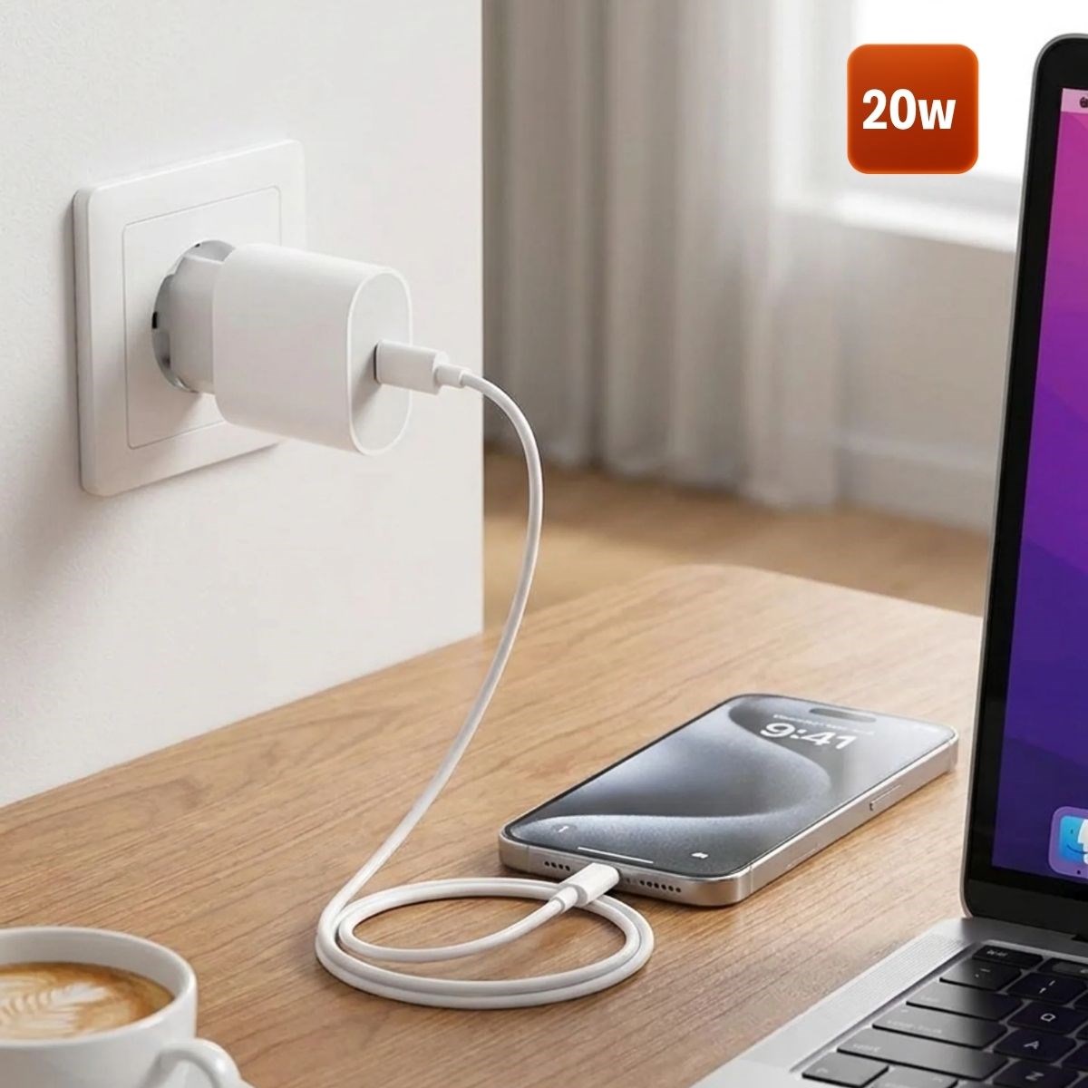 20W Hızlı Şarj Adaptörü USB-C to Lightning Kablolu – PD Destekli Süper Hızlı Şarj Cihazı — Veyo — görsel 5