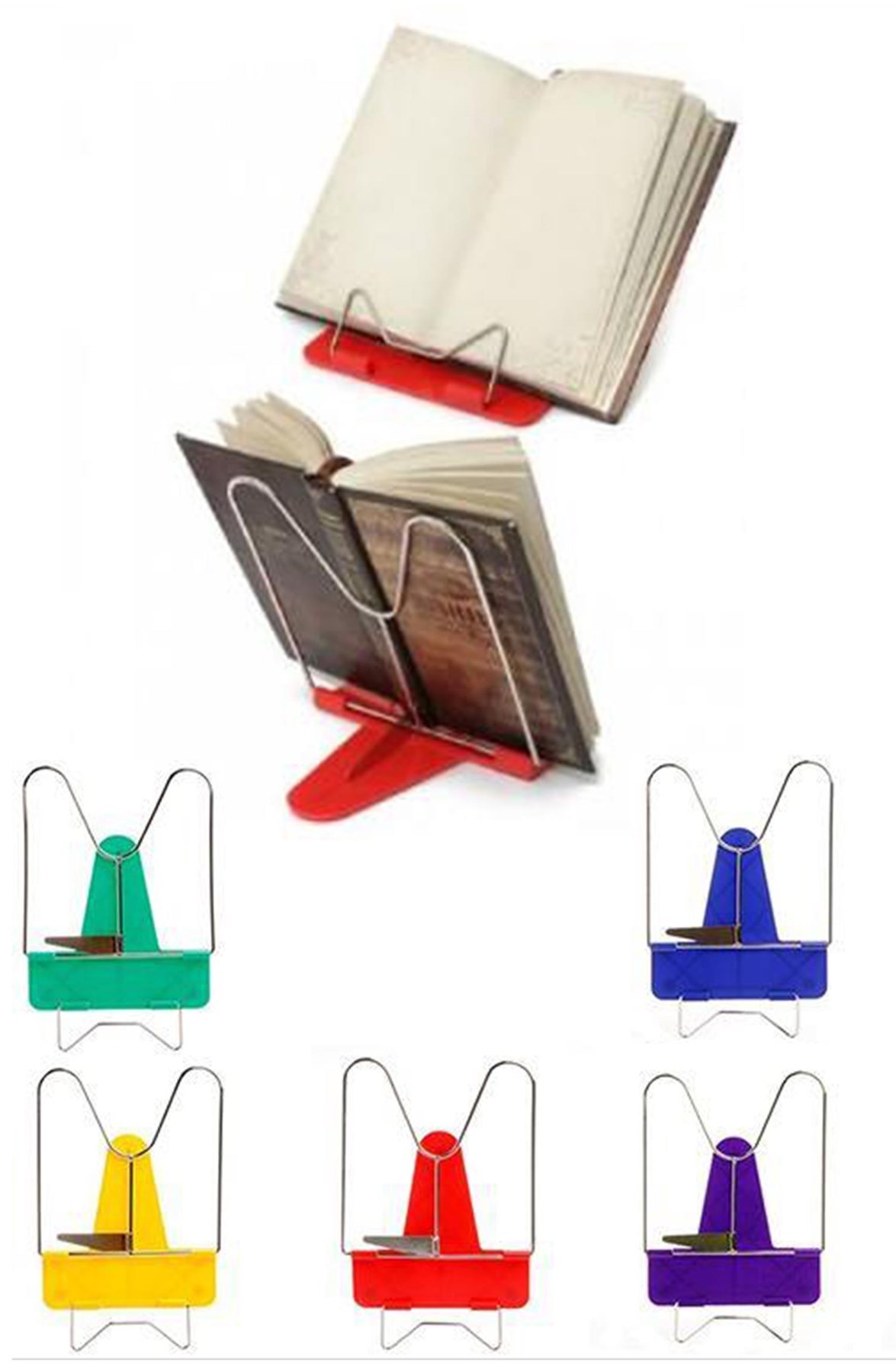 Portatif Ayarlanabilir Metal Kitap Okuma Standı Aparatı Aleti — Veyo — görsel 3