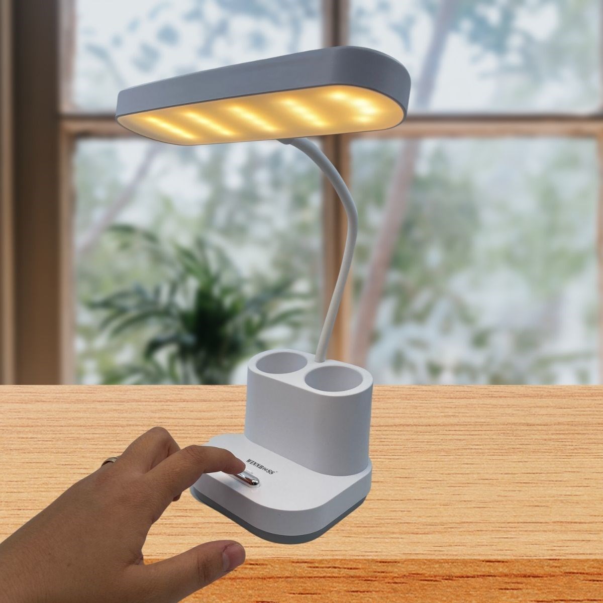 Kalemlikli USBli Dokunmatik 3 Kademeli 360 Derece Özel Göz Korumalı led Lityum Masa Lambası — Veyo — görsel 4