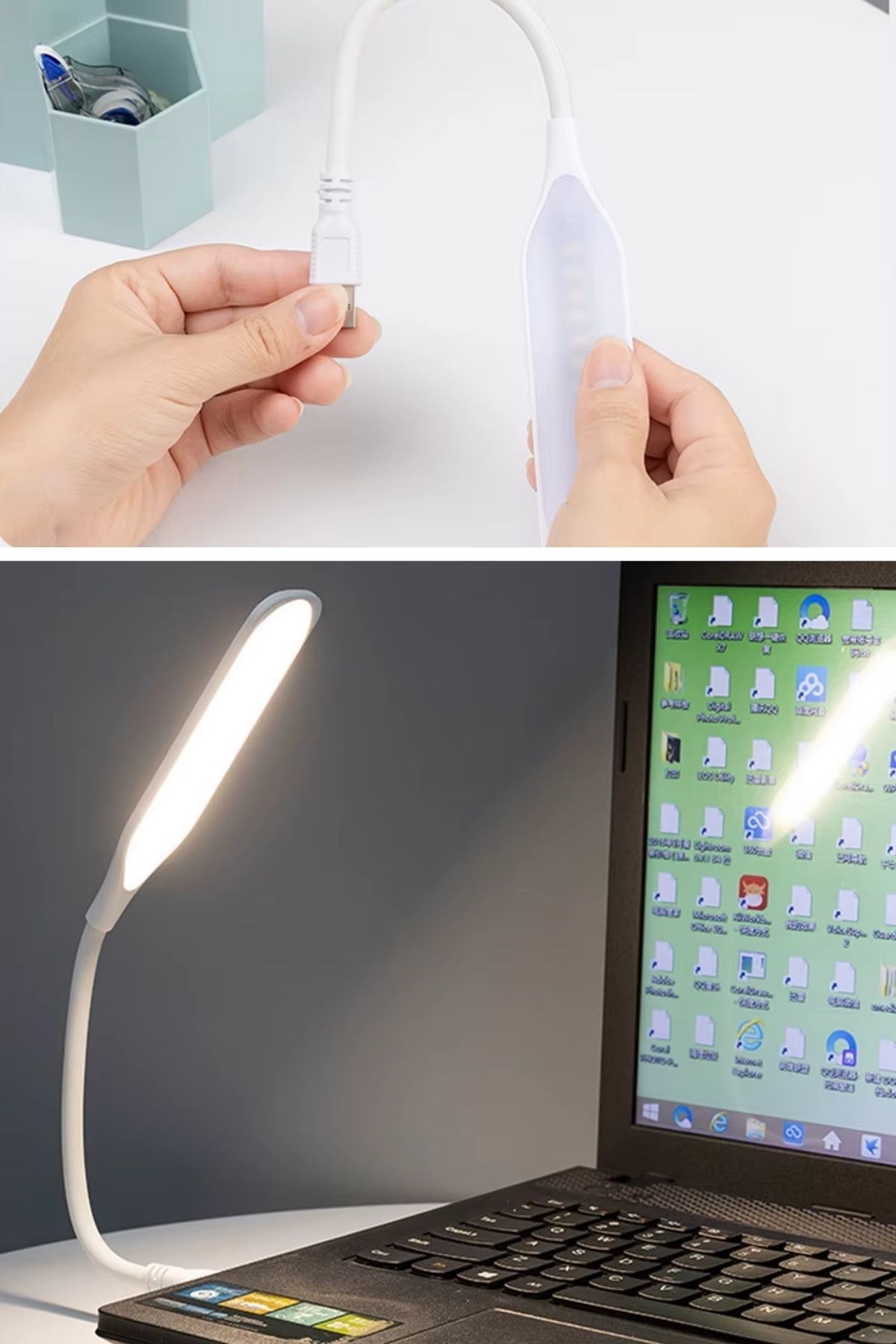 USB Girişli 14 Ledli 3 Kademeli Dokunmatik Masa/Kitap Okuma Lambası Ledi Beyaz — Veyo — görsel 8