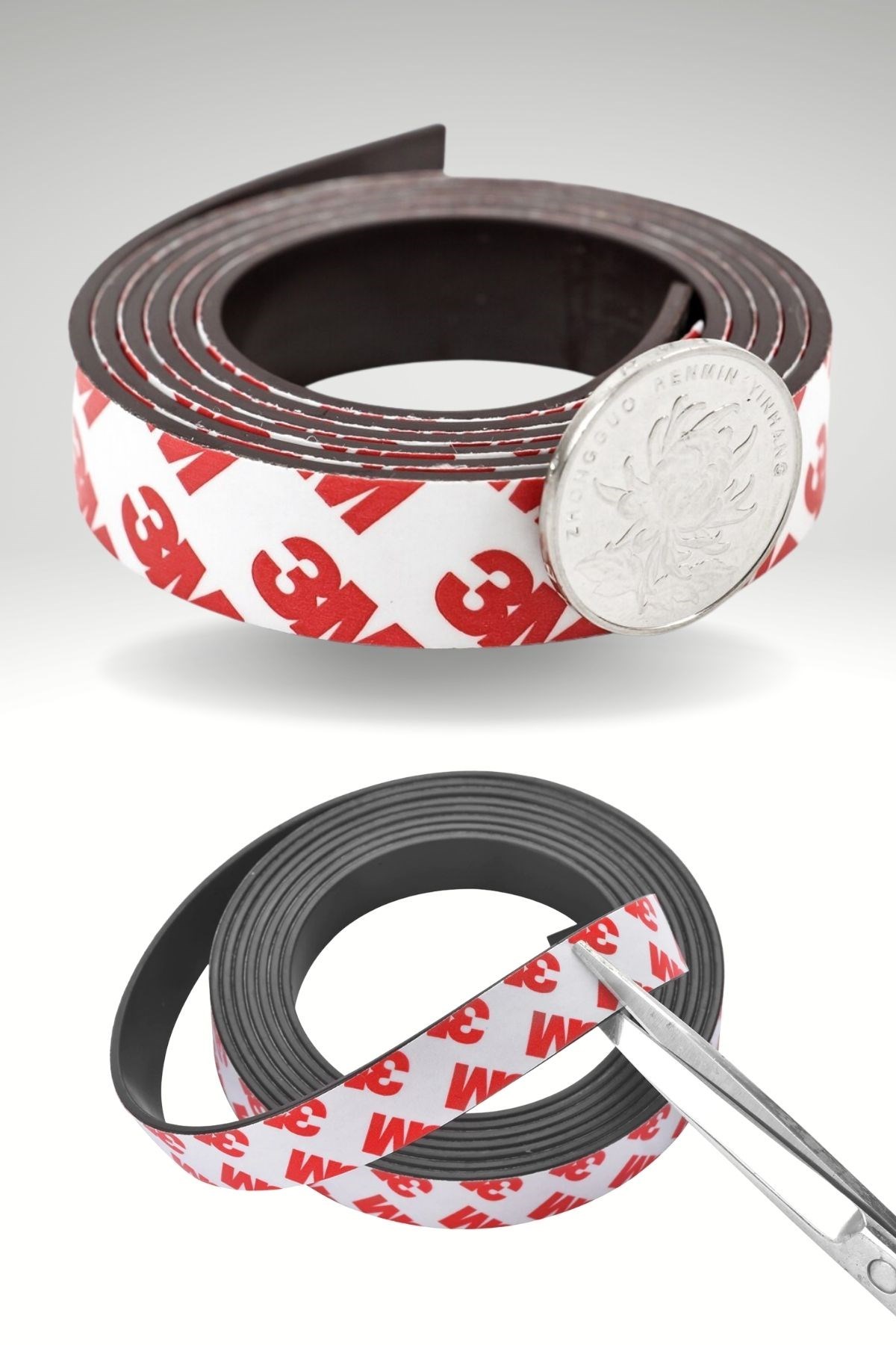 Yapışkanlı Şerit Mıknatıs Magnet Kes Kullan Güçlü Sağlam Rulo Çıkarılması Kolay Siyah 2cm x 1 mt — Veyo — görsel 8