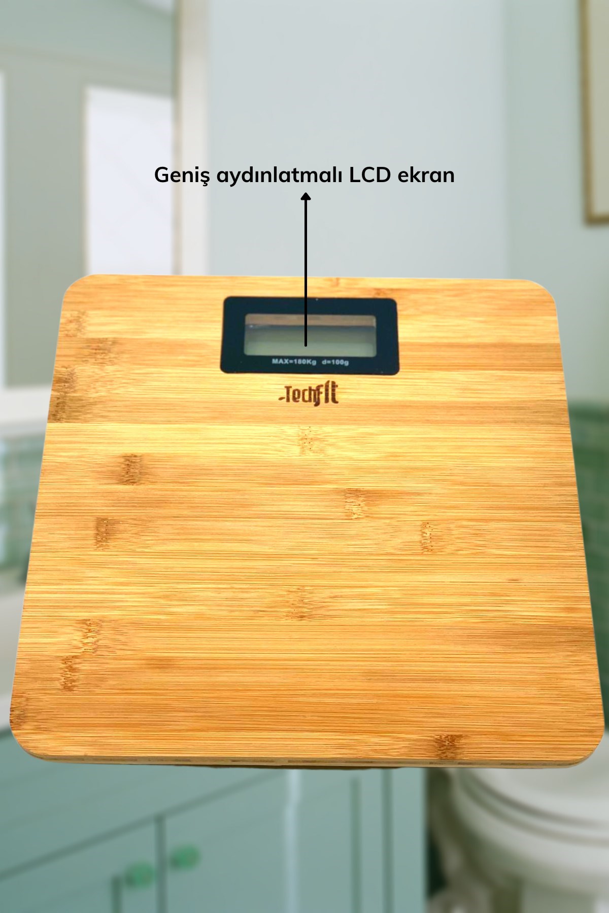 Techfit Bambu Banyo Baskülü Yüksek Hassasiyetli Darbelere Dijital Dayanıklı Terazi Tf 1065 M — Veyo — görsel 7