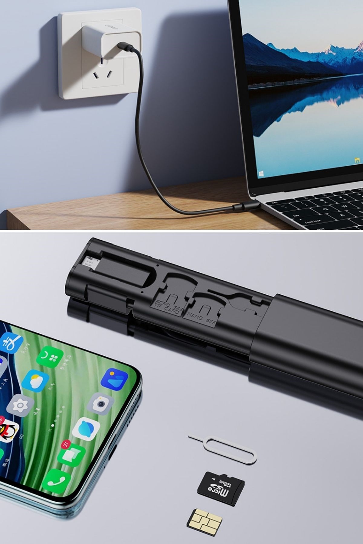 Cep Tipi 60W Bas Aç Type-C,İphone Şarj,Micro USB Hızlı Şarj Data Kablo Seti — Veyo — görsel 8