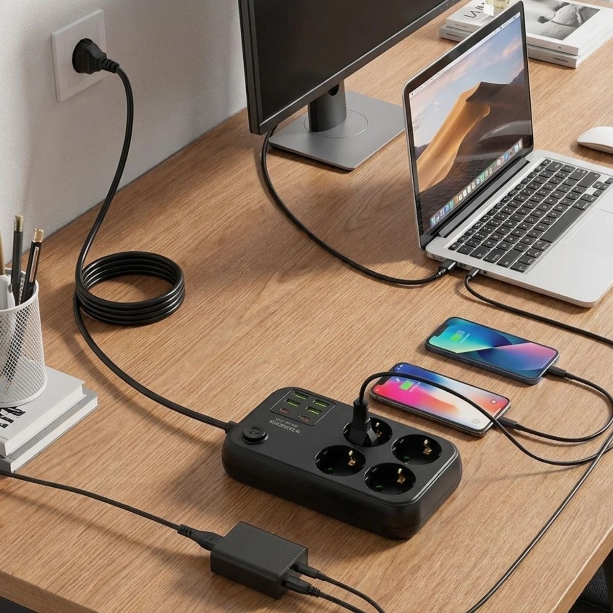 Çoklu Priz Uzatma Kablosu 4 Soket + 4 USB + 2 Type-C – Termal Akım Korumalı, Isıya Dayanıklı, Çocuk Korumalı Güvenli Priz 100-250V — Veyo — görsel 3