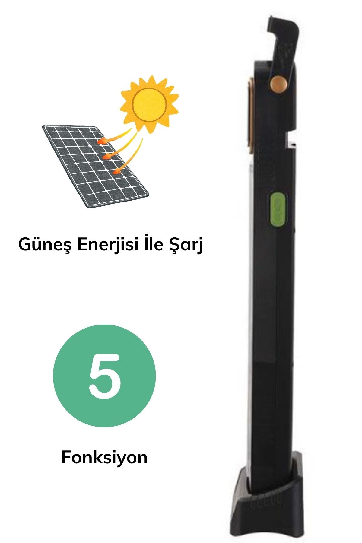 5 Fonksiyonlu Güneş Enerjisi İle Şarj Olabilen 48 Ledli Işıldak,Aydınlatma PR-3838 — Veyo — görsel 4