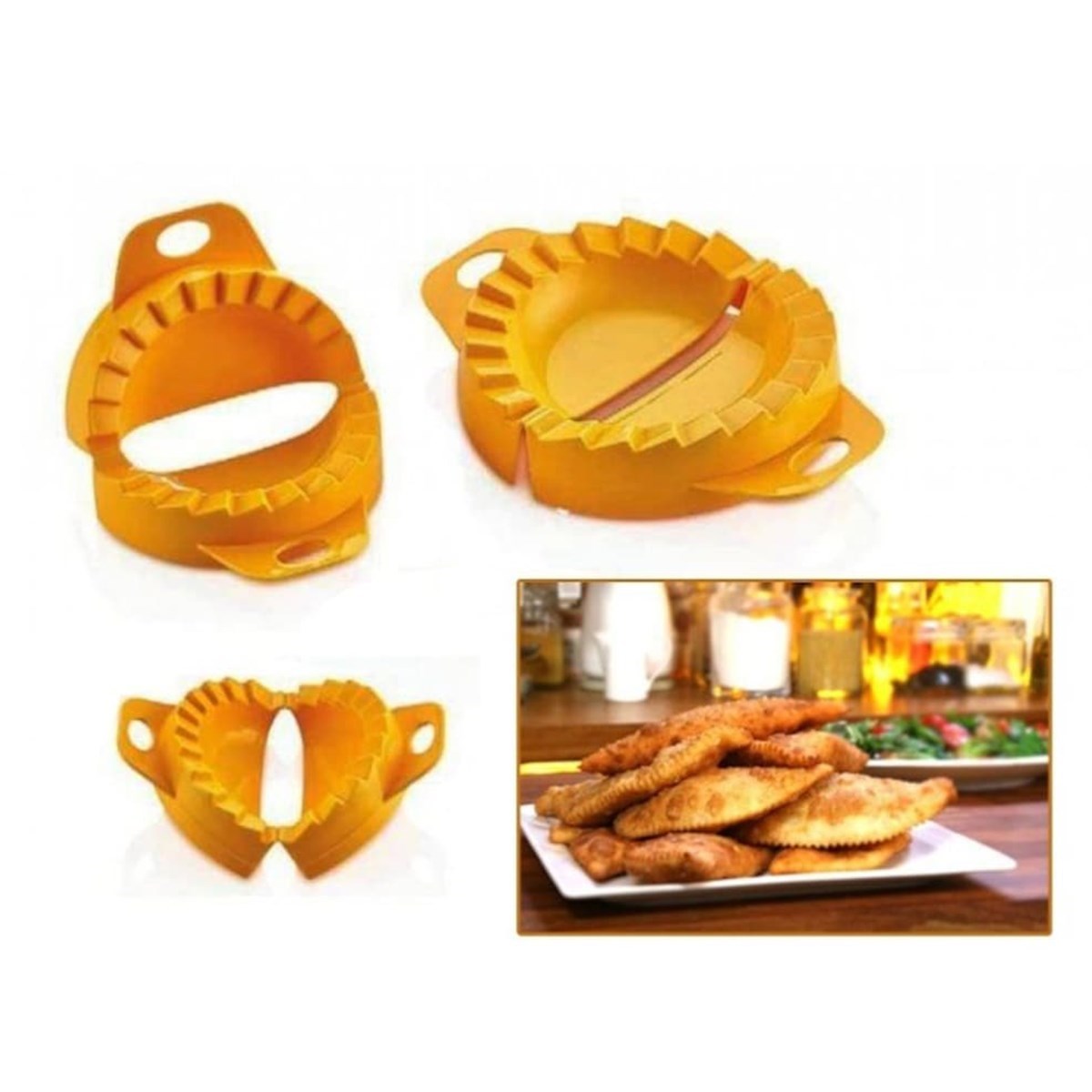 3lü Çiğ börek kurabiye Hamur İşi Ravioli Kesme Kalıbı Aparatı — Veyo — görsel 2