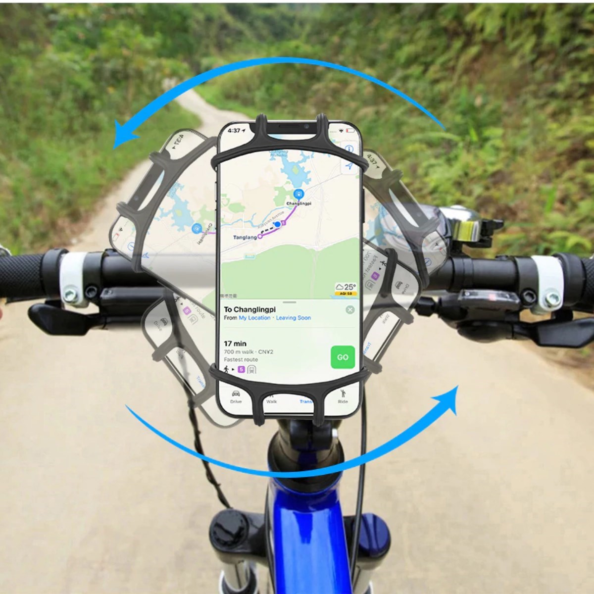 Universal Bisiklet Motosiklet Çocuk Arabası Silikon 360 Derece Telefon Tutucu Tüm Modellerle — Veyo — görsel 2