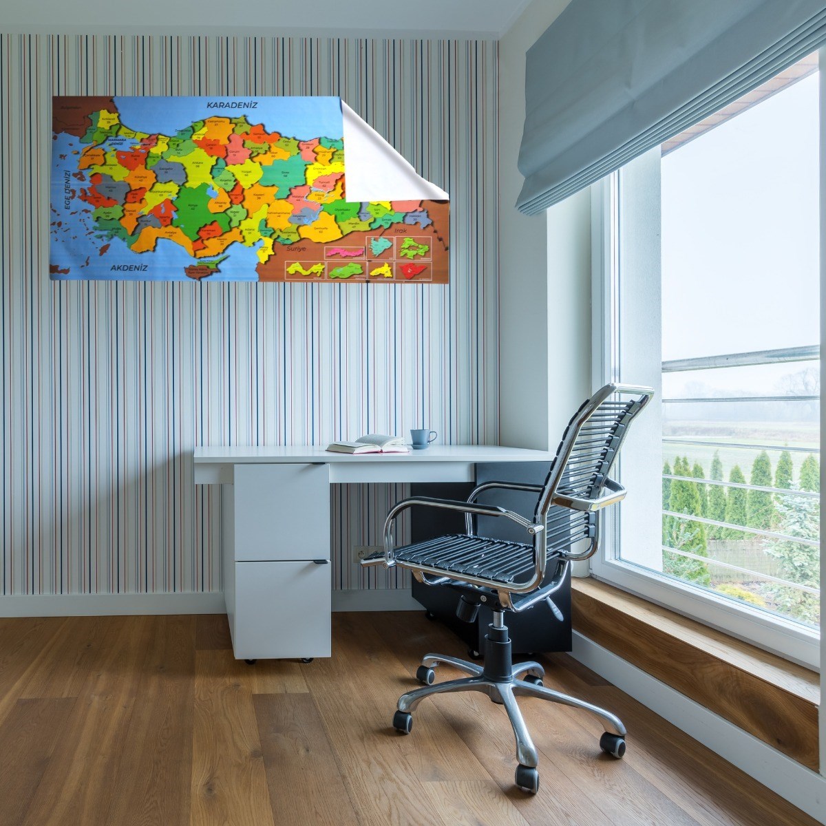 Renkli Türkiye Haritası Manyetik Yapıştırıcı Gerektirmeyen Duvar Stickerı 118 CM * 56 CM — Veyo — görsel 3