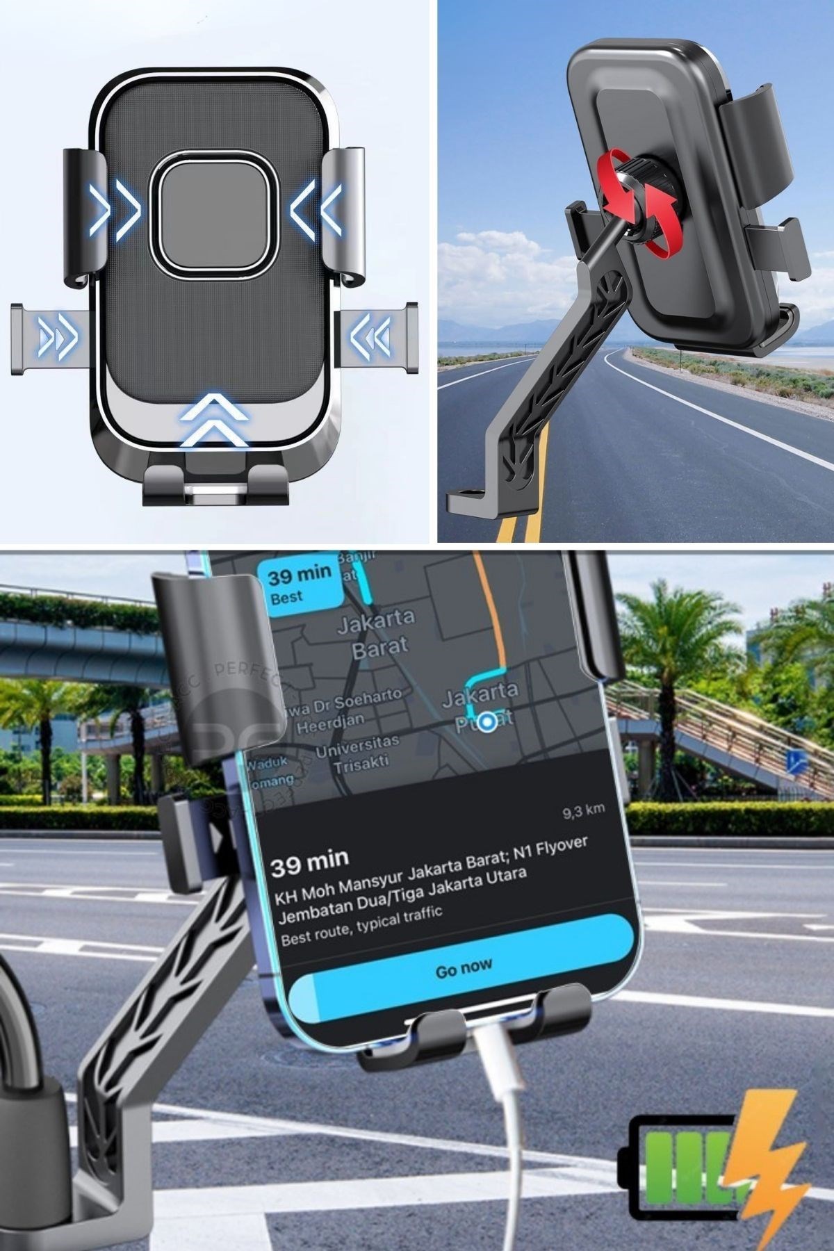 Motor,Motosiklet,Bisiklet ,Scooter İçin 360 Derece Dönebilen Dikiz Aynası Versiyonu Telefon Tutucu Aparat — Veyo — görsel 8