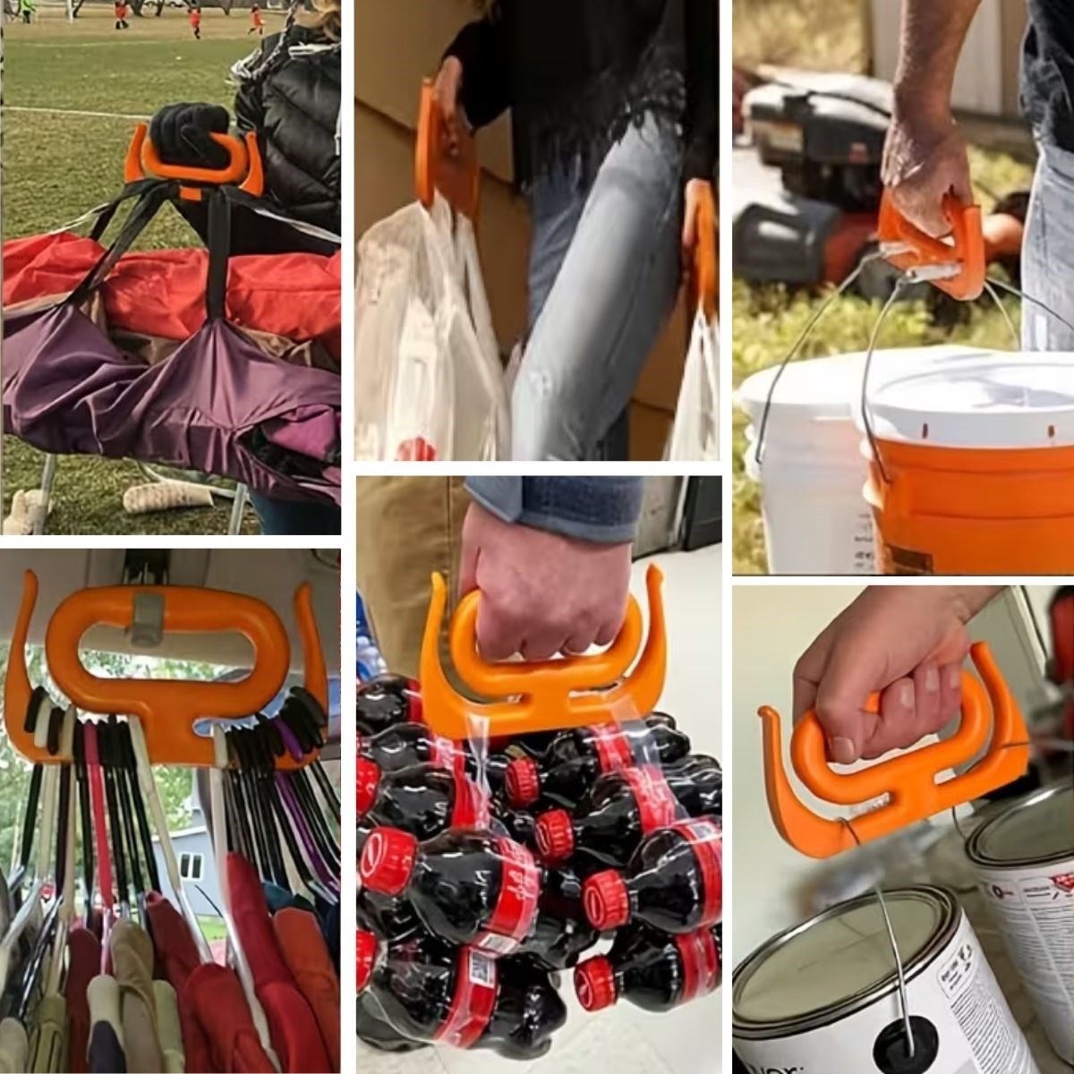 "BUFFER® Ergonomik Poşet Taşıma Aparatı – Ağır Yük Taşıyıcı Tutacak, Elden Kesme Yapmayan Kolay Taşıma Kancası, Market ve Alışveriş Çantası Taşıyıcısı