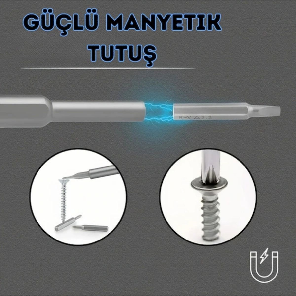 25 Parça 24 farklı uçlu Mıknatıslı 25 in 1 Tornavida Seti — Veyo — görsel 5