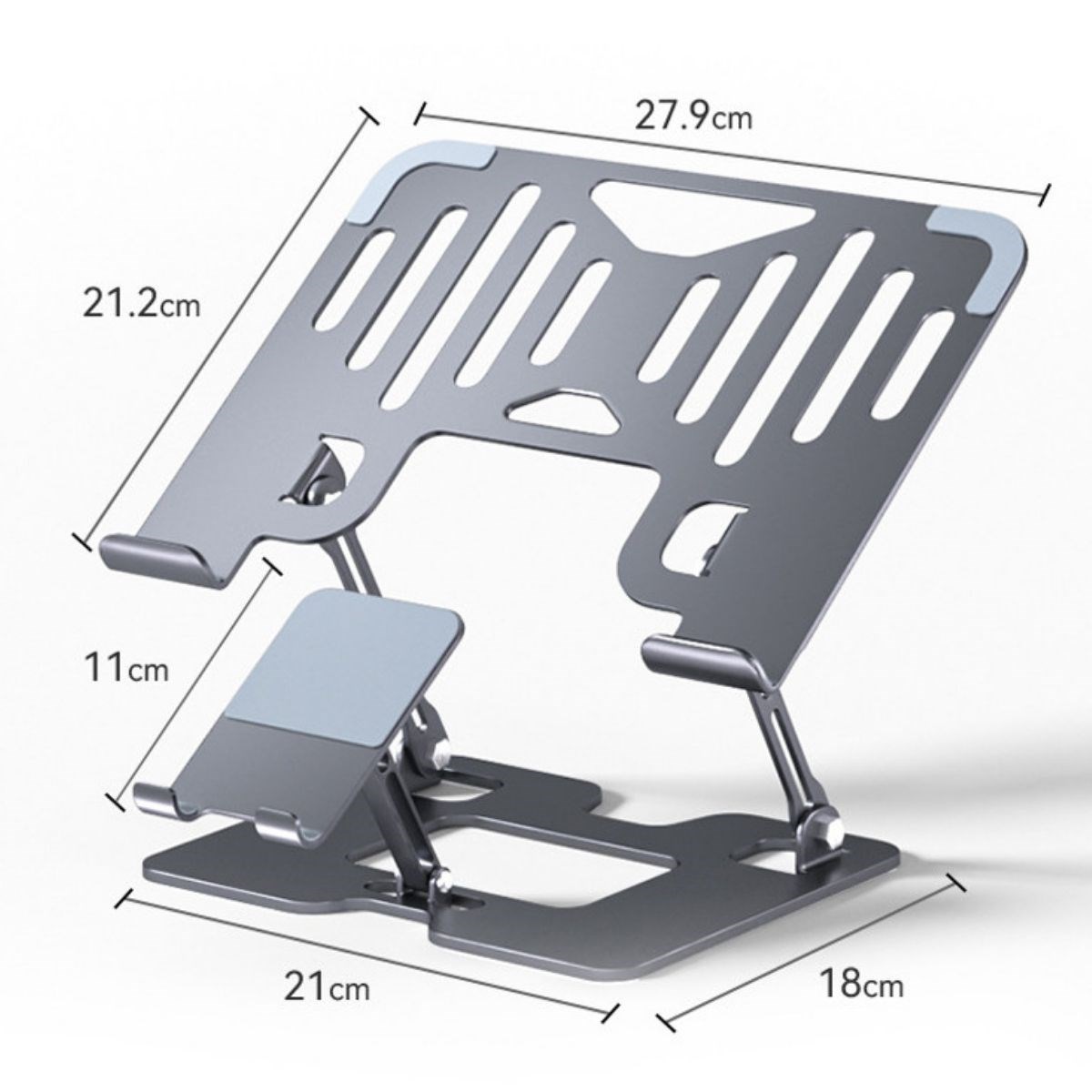 2’si 1 Arada Laptop ve Telefon Standı – AlüMetal Ayarlanabilir,Katlanabilir,Ergonomik Yükseltici — Veyo — görsel 5