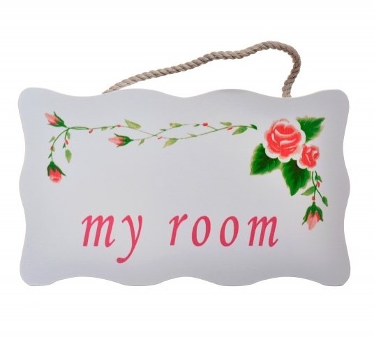 Decotown My Room Benim Odam Dekoratif Çiçek Desenli Kapı Askısı — Veyo — görsel 4