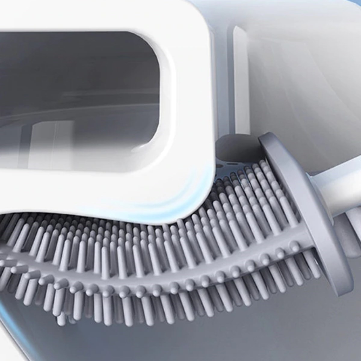 Duvara Monte Edilebilir Kapaklı Askılı Klozet Yumuşak Silikon Başlıklı Tuvalet Fırçası Seti — Veyo — görsel 4
