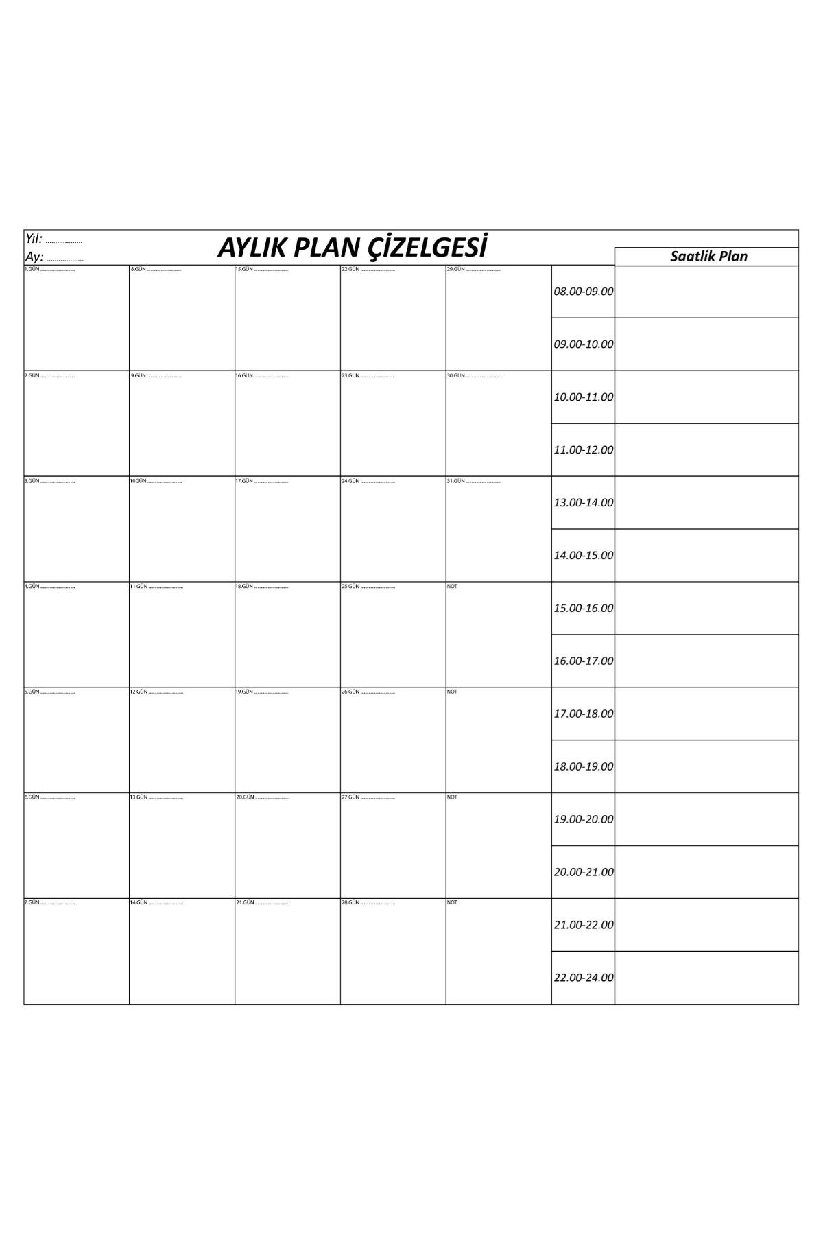 Aylık Planlayıcı Manyetik Duvar Stickerı Takvim Plan Çizelgesi — Veyo — görsel 8