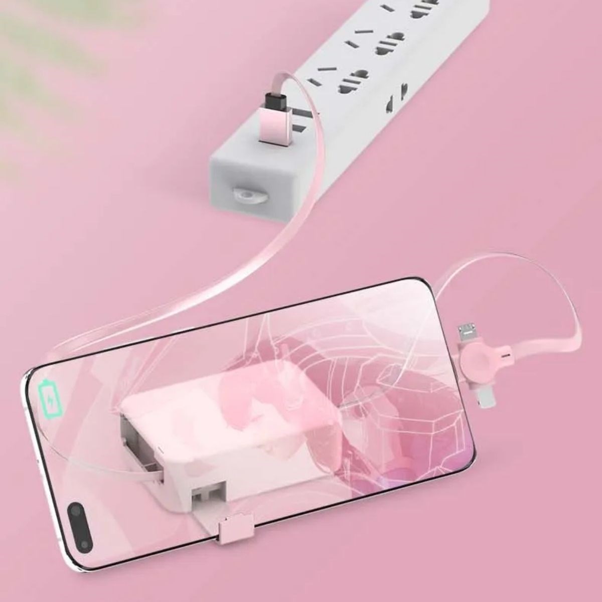 ANKAVERSE Cep Tipi Telefon Tutuculu Makaralı Uzayıp Kısalabilen 3'ü 1 Arada USB Şarj Kablosu tutucu özelliği