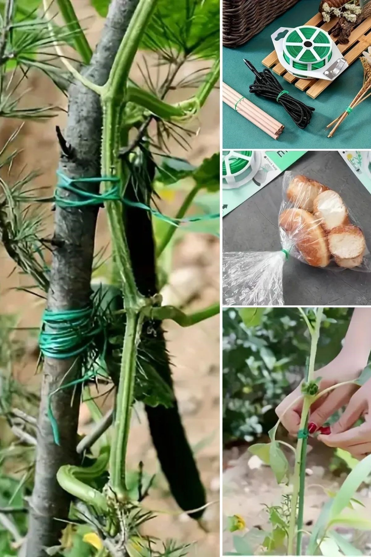 50 Metre Kendiliğinden Kesici Bıçaklı Bitki Saksı Kablo Sabitleme Teli — Veyo — görsel 8
