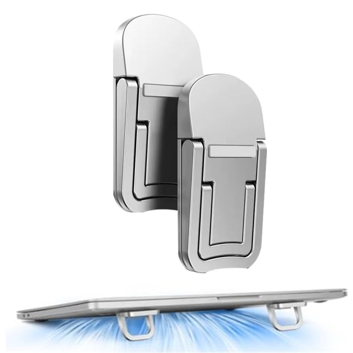 1 Çift Yapışkanlı Katlanabilir Laptop Standı – Mini Notebook Yükseltici, Taşınabilir Kaymaz Laptop Ayağı — Veyo