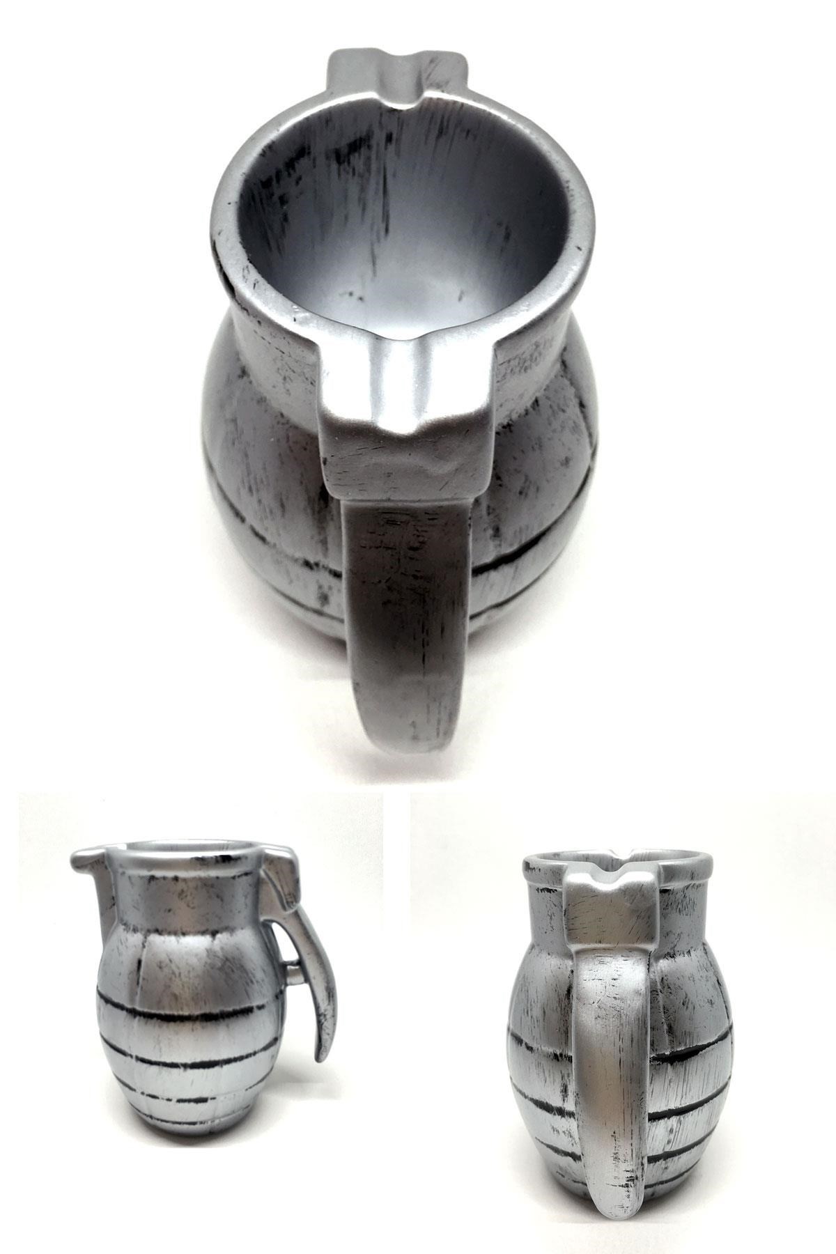 El Bombası Görünümlü Sigara Hazneli Kül Tablası 11x13x9 cm Dekoratif Küllük Hediyelik