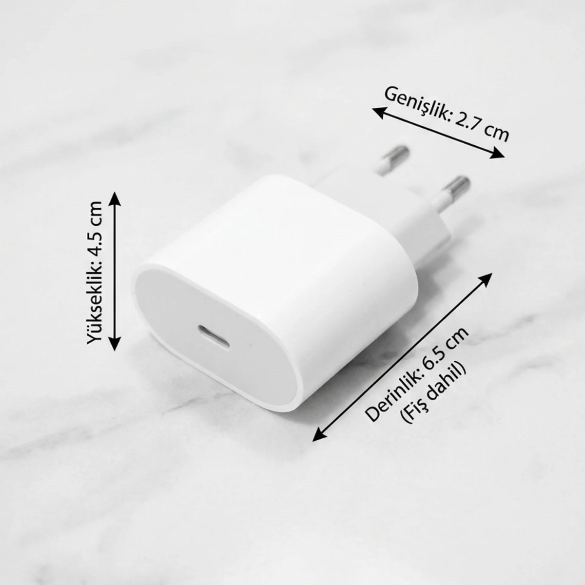 20W USB-C Hızlı Şarj Adaptörü – Power Delivery (PD) Destekli Güç Adaptörü, Güvenli Şarj Başlığı — Veyo — görsel 5