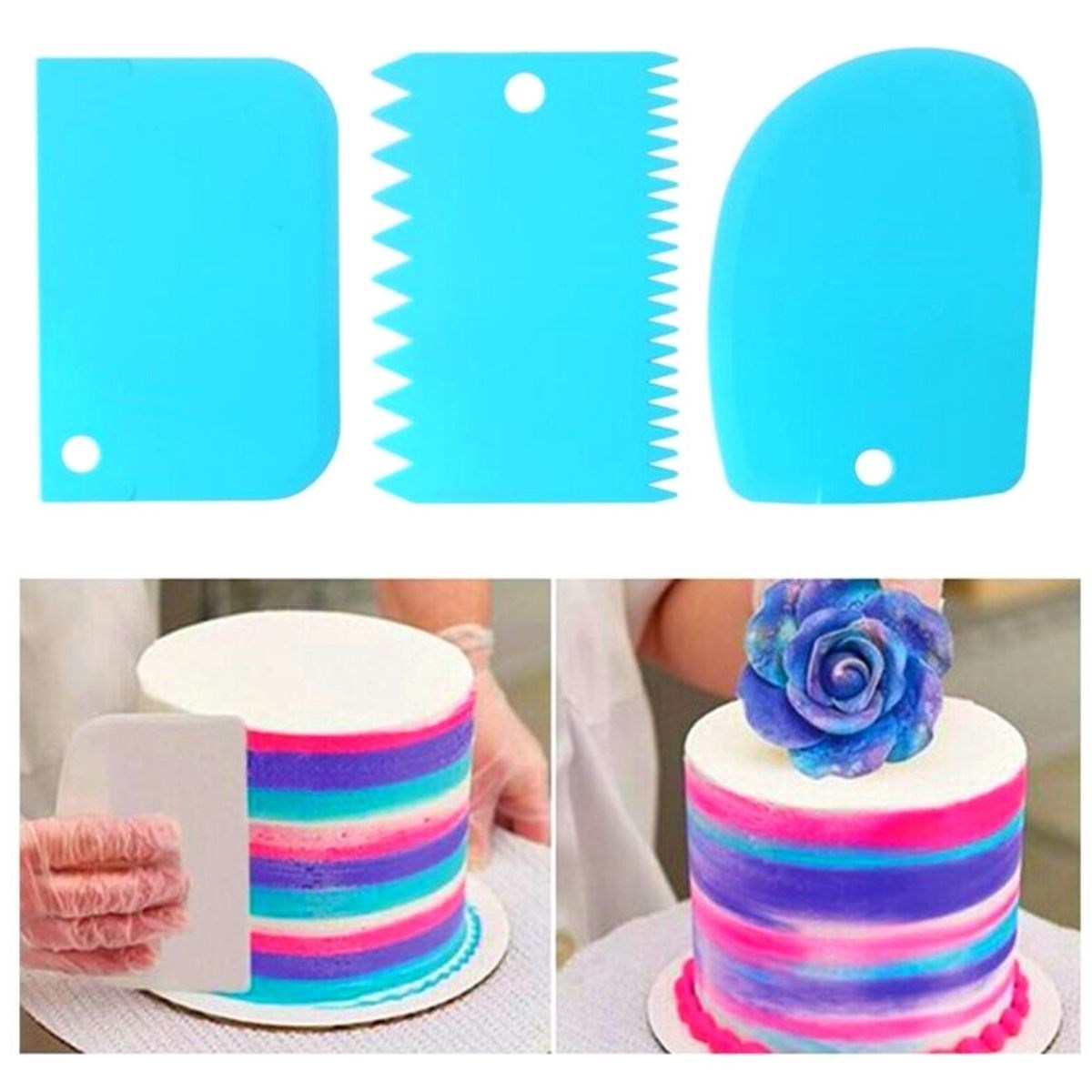 Pasta Hamur Şekillendirici Spatula Kesici Kazıyıcı Dekoratör Set — Veyo — görsel 5