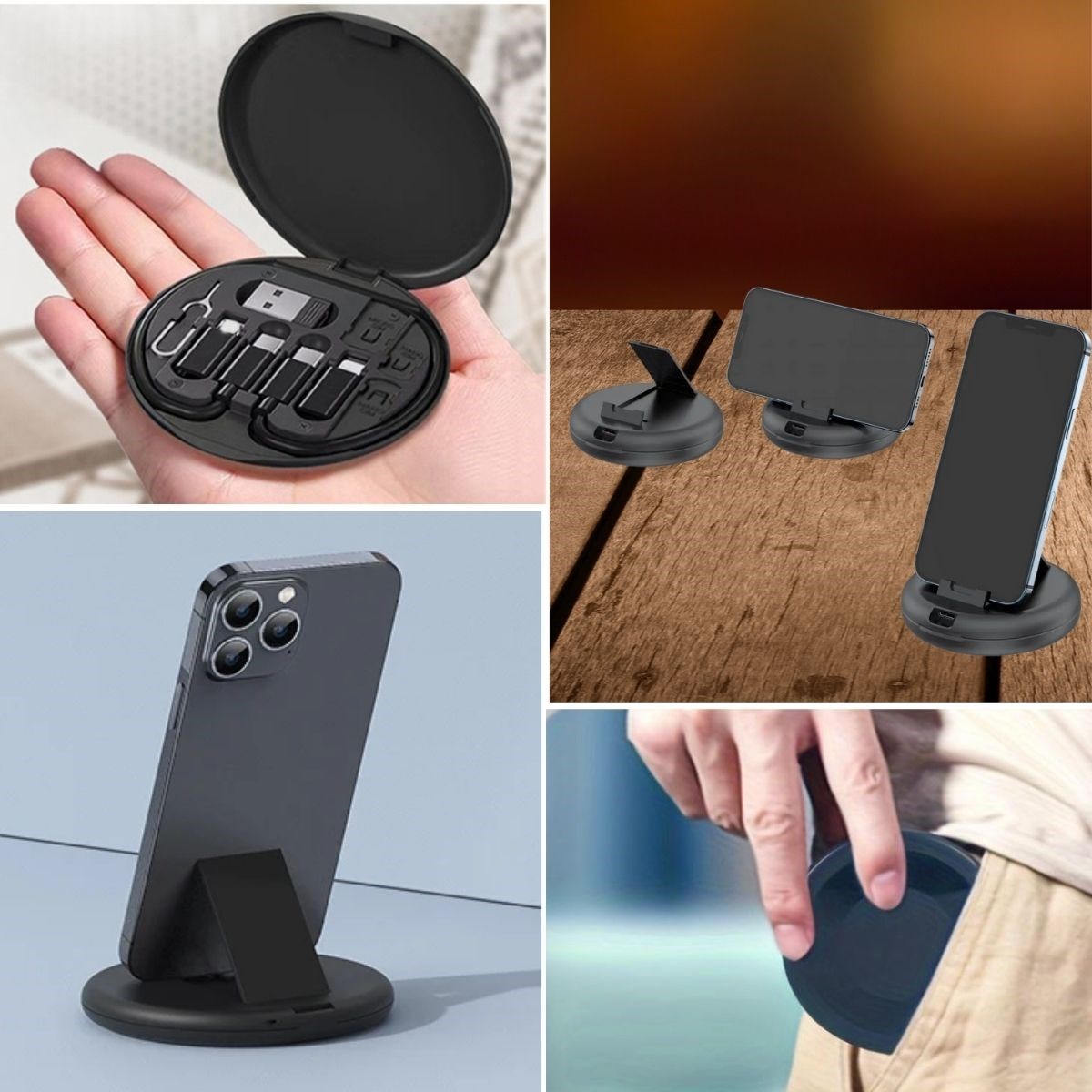 60w Destekli Kablo Kutusu Seyahat Kablo Seti 5'i 1 arada USB Type-C Şarj Kablosu Seti — Veyo — görsel 4