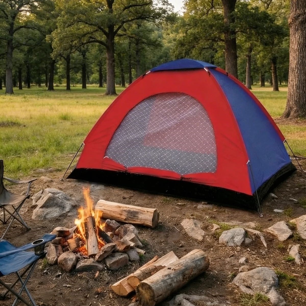 BUFFER® 6 Kişilik Manuel Kurulum Kamp Çadırı – Aile, Doğa, Piknik ve Outdoor Kamp Çadırı 220x250x150 cm