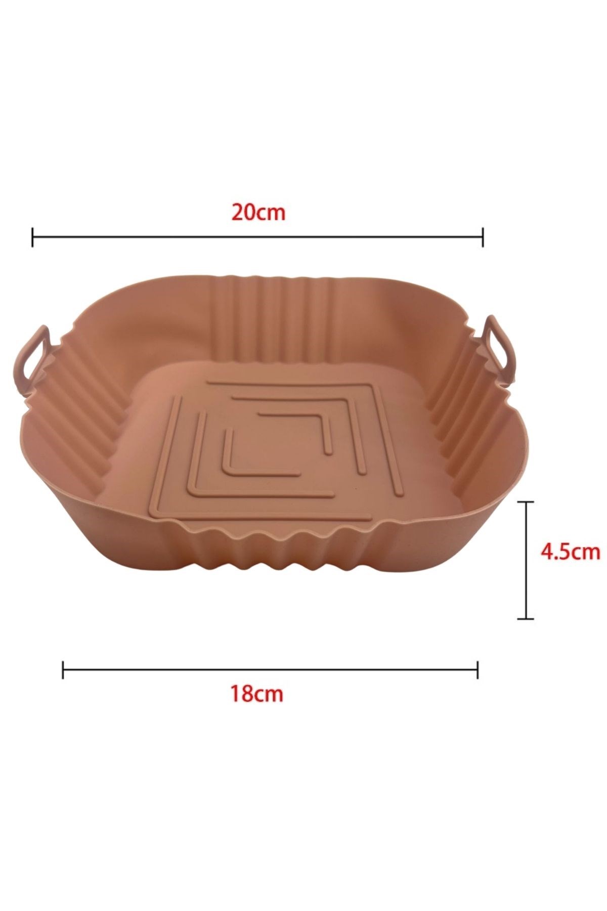 Renkli Isıya Dayanıklı Yıkanılabilir Silikon Fırın Airfryer Kare Model Pişirme Matı 20 cm — Veyo — görsel 6
