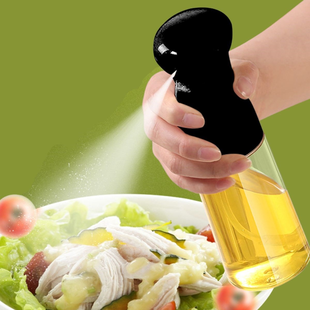 Çok Amaçlı Cam Şişe Püskürtmeli Dağıtıcı Yağdanlık Limonluk Sirke Sosluk Spreyi Siyah — Veyo — görsel 2