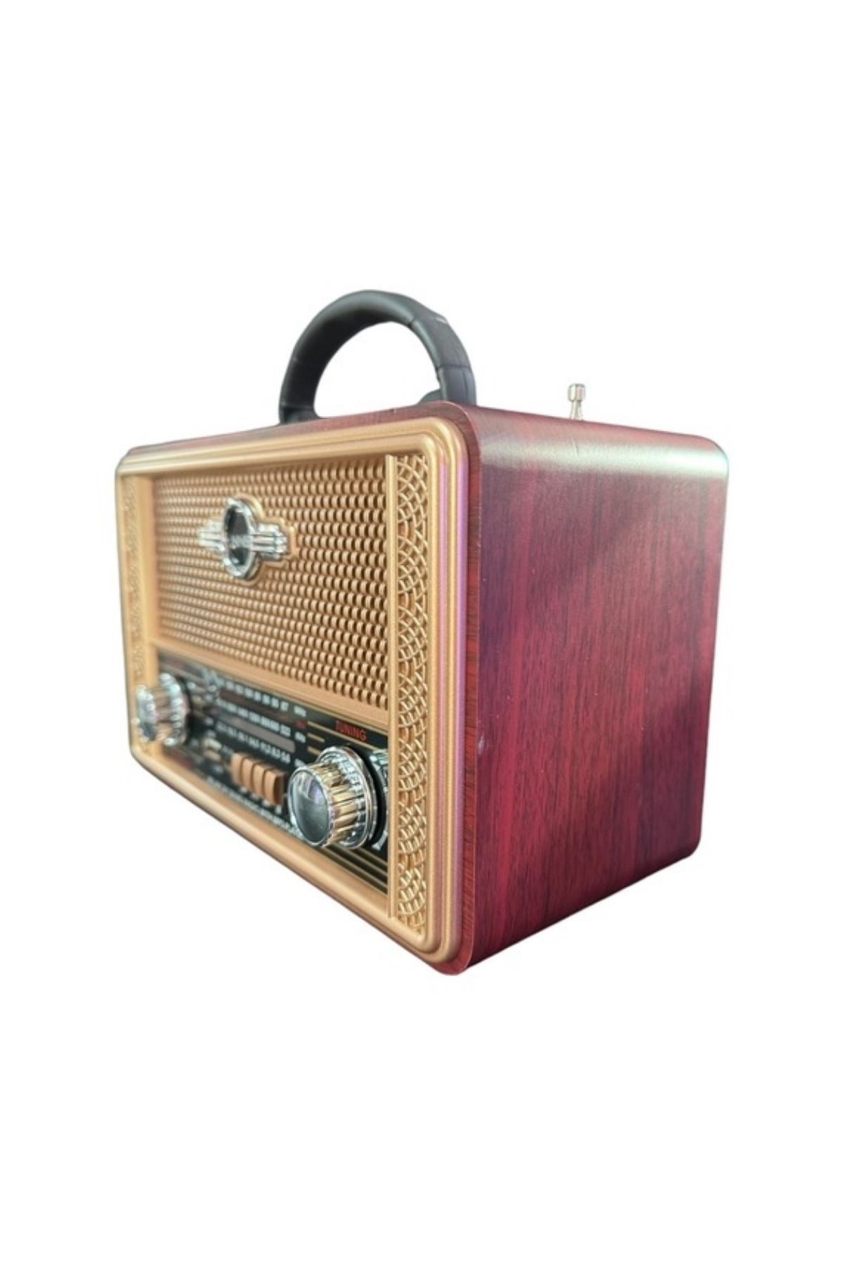 Retro, Nostaljik, Ahşap Tasarım Bluetooth Hoparlörlü, Şarjlı, Taşınabilir Otantik Tasarımlı FM/AM Destekli Radyo NS8098 — Veyo — görsel 8