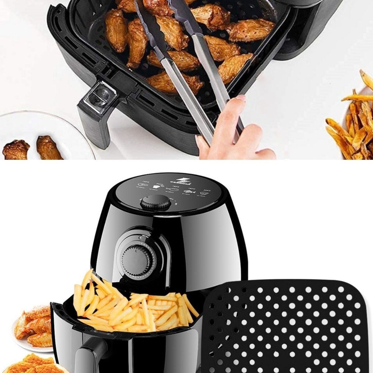 Renkli Isıya Dayanıklı Yıkanılabilir Silikon Fırın Ve Airfryer Kare Pişirme Matı 21,5 Cm — Veyo — görsel 7