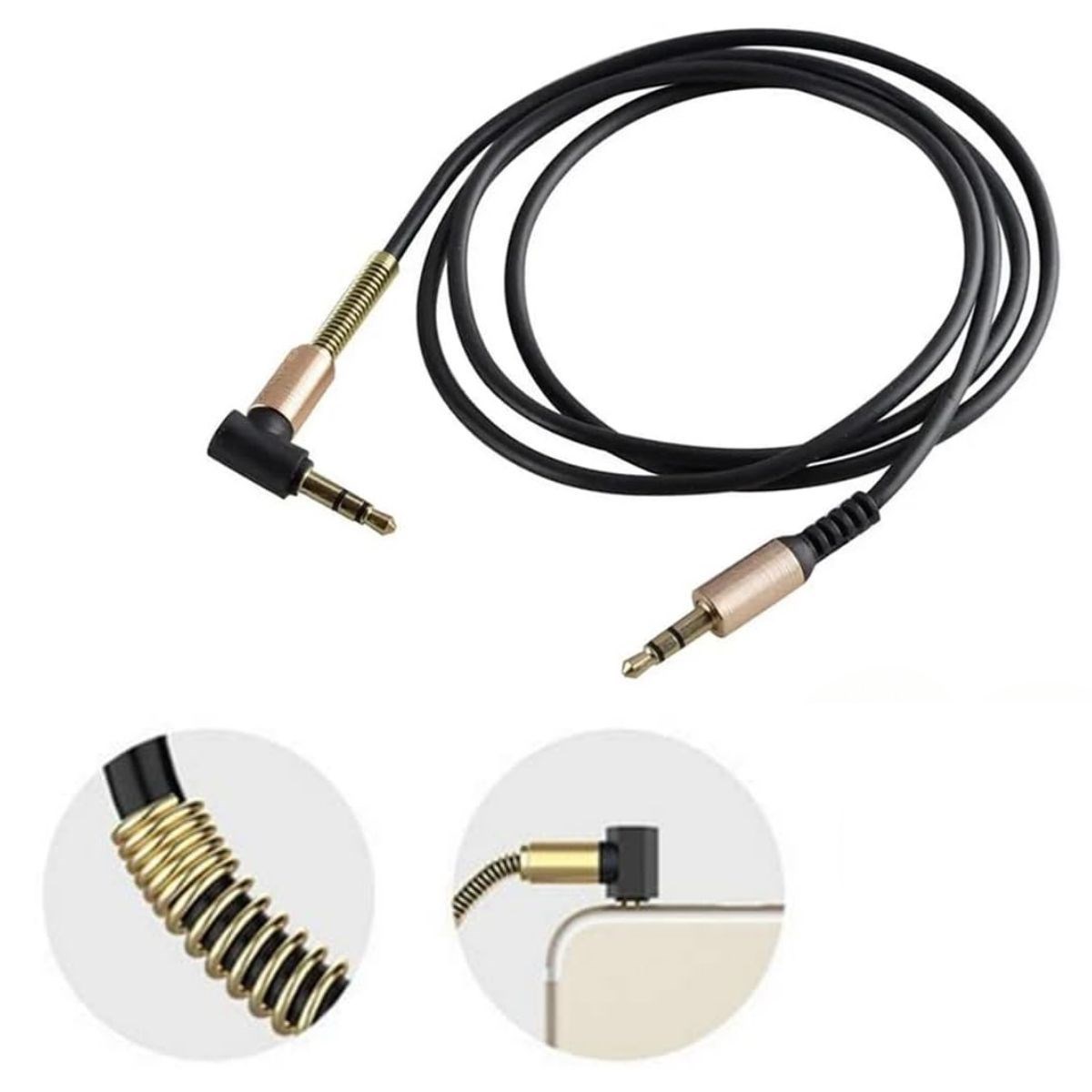 3.5mm AUX Kablosu Jak Erkek Erkek L Tipi 1 Metre Ses Aktarım Kablosu — Veyo — görsel 5