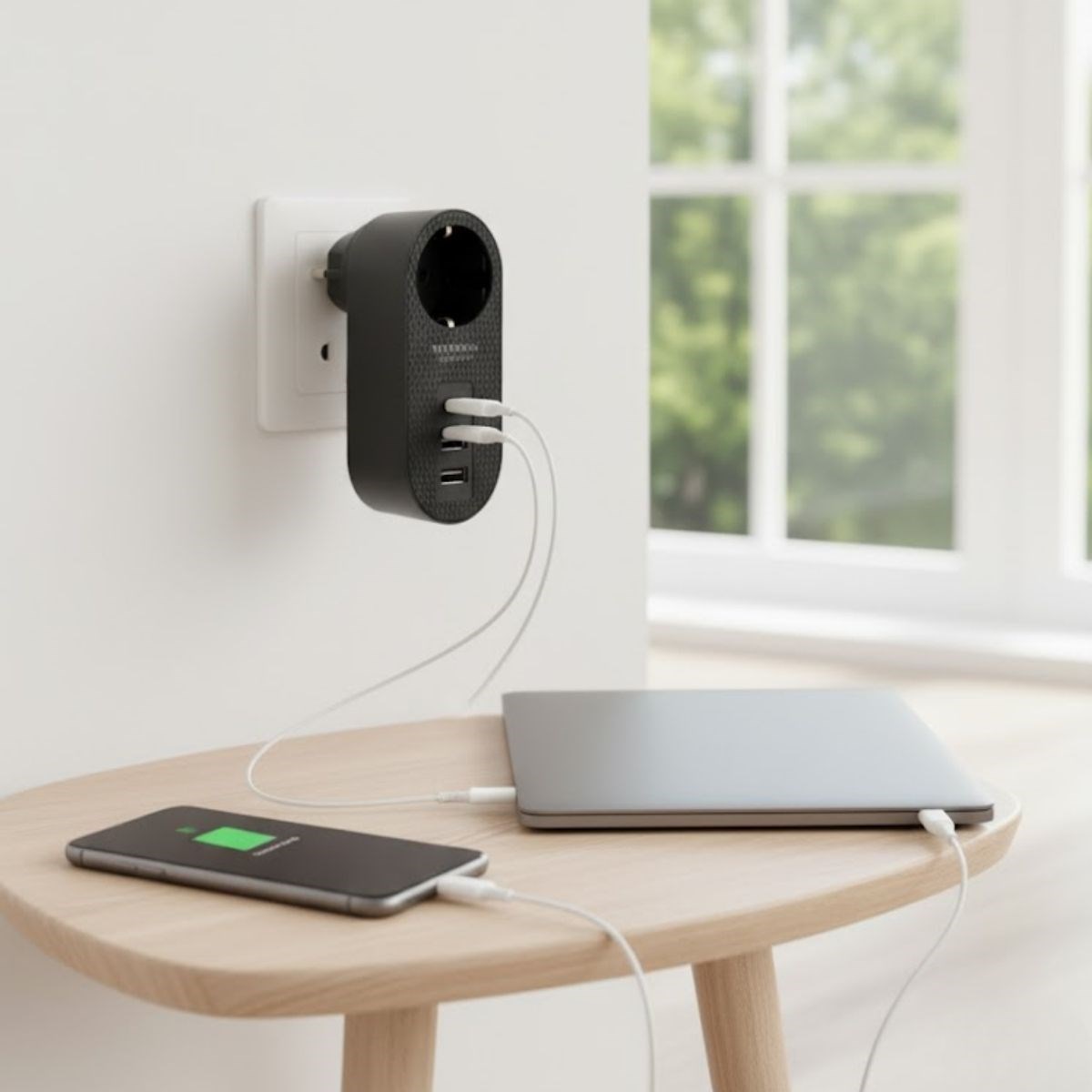 2 USB,1 TYPE-C Girişli 1'li Çocuk Korumalı,Isıya Karşı Dayanıklı 2500Watt Termal Akım Korumalı Priz — Veyo — görsel 2