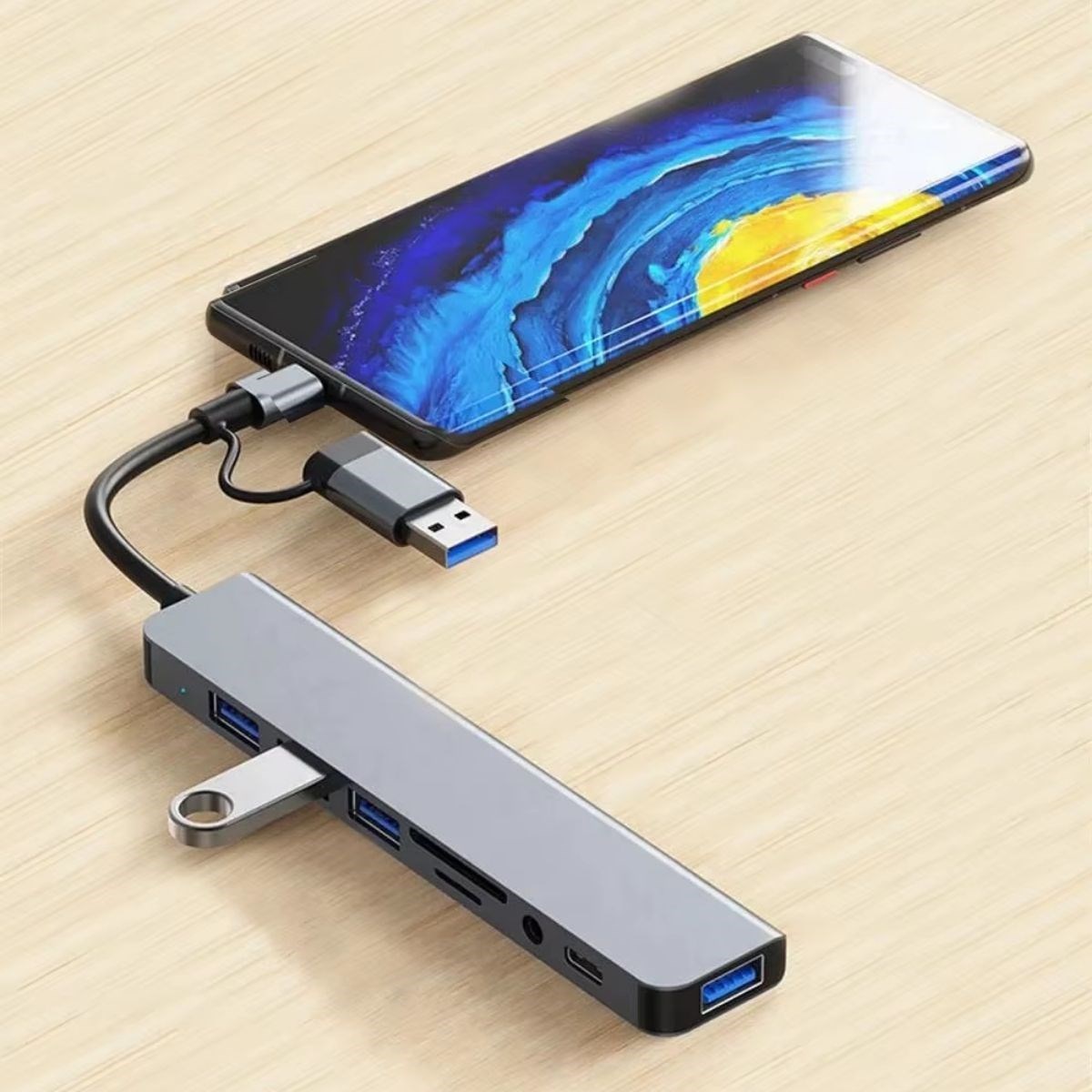 8 in 1 Usb Çevirici Notebook Macbook Type-C Uyumlu Görüntü Aktarıcı Hub — Veyo — görsel 3