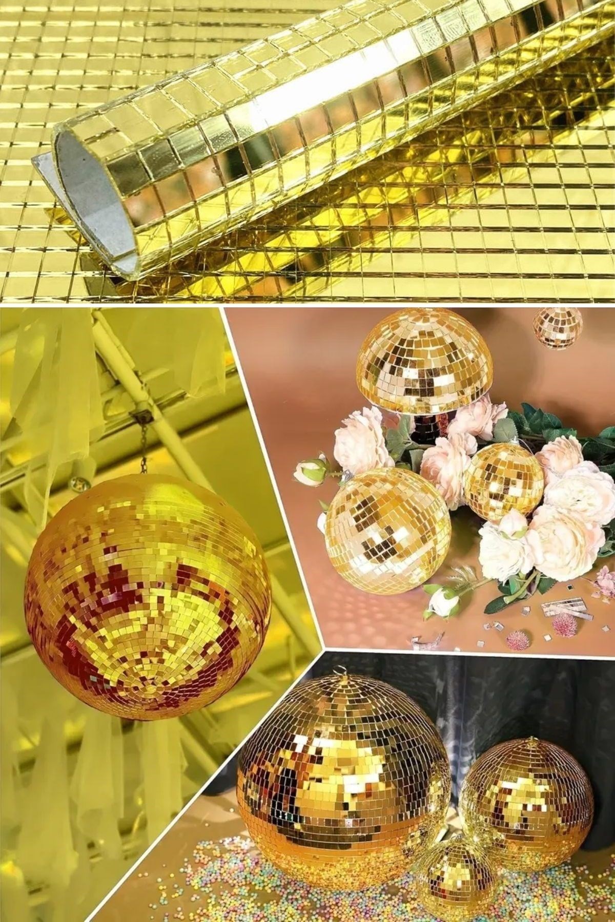 Kare Gold Cam Mozaik Fayans Çıkartmaları El İşi Kare Cam Fayans Kendinden Yapışkanlı Aynalı Dekor Panel 30x30 Cm — Veyo — görsel 6